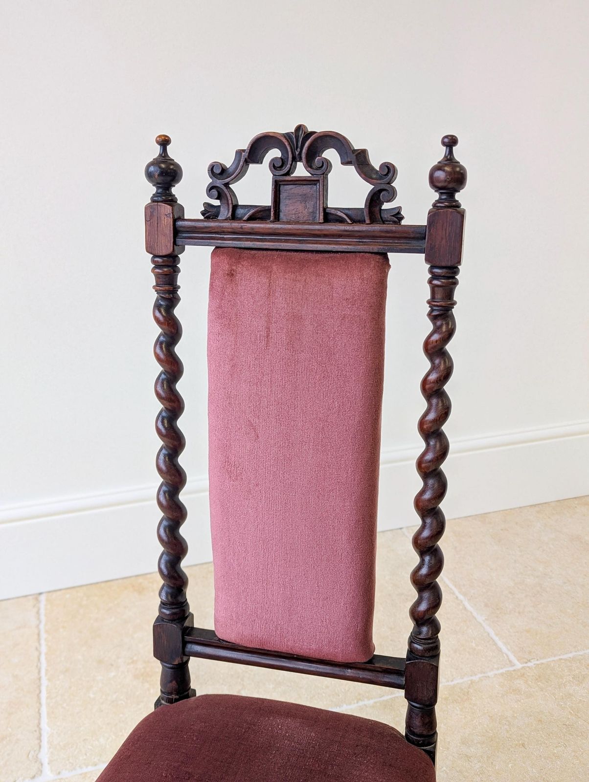 Antique Victorian Rosewood Barley Twist Side Chair C.1880 photo vintage