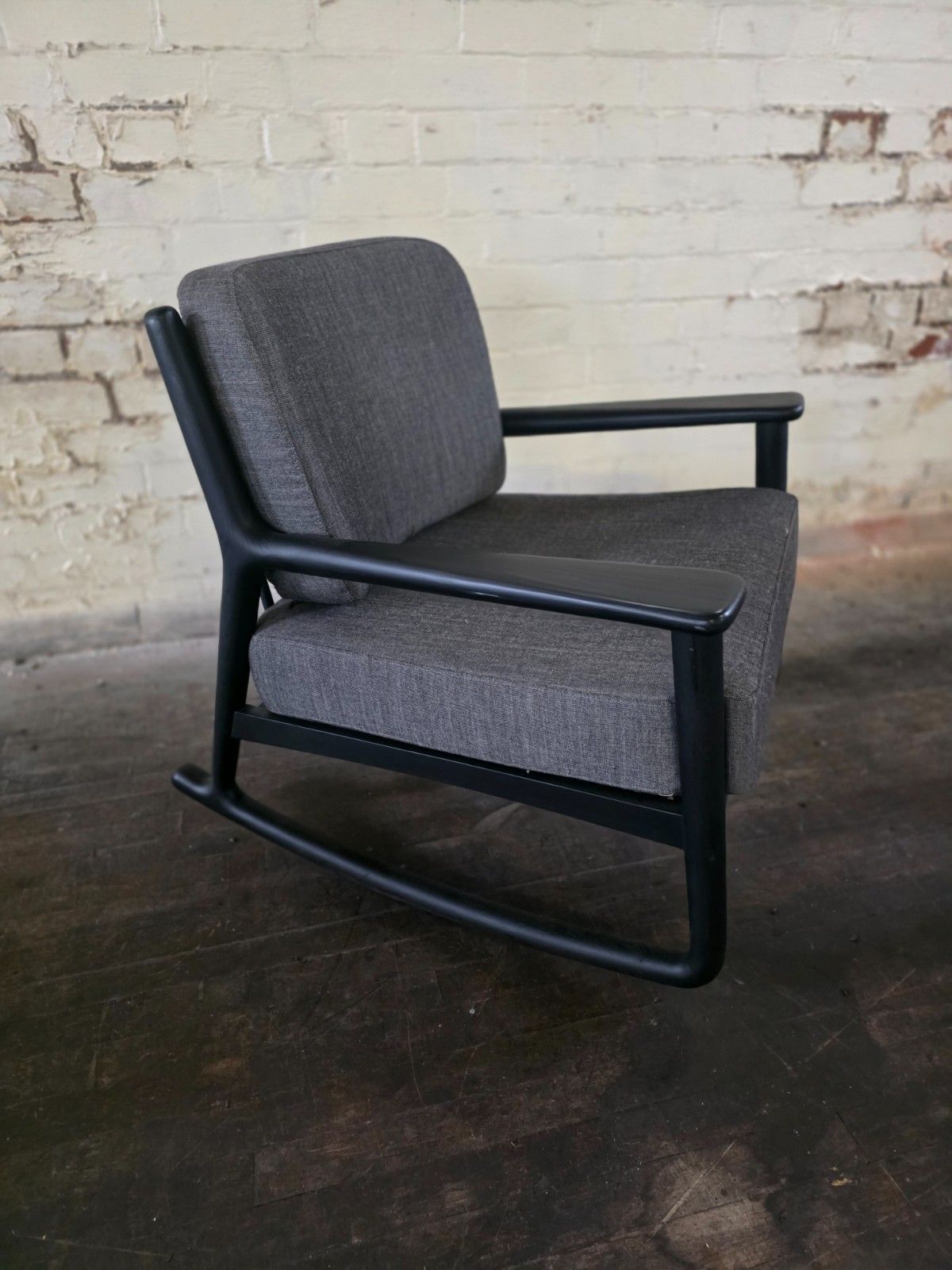 Pair Of Mid Century Style Rocking Chairs With Arms photo vinterior