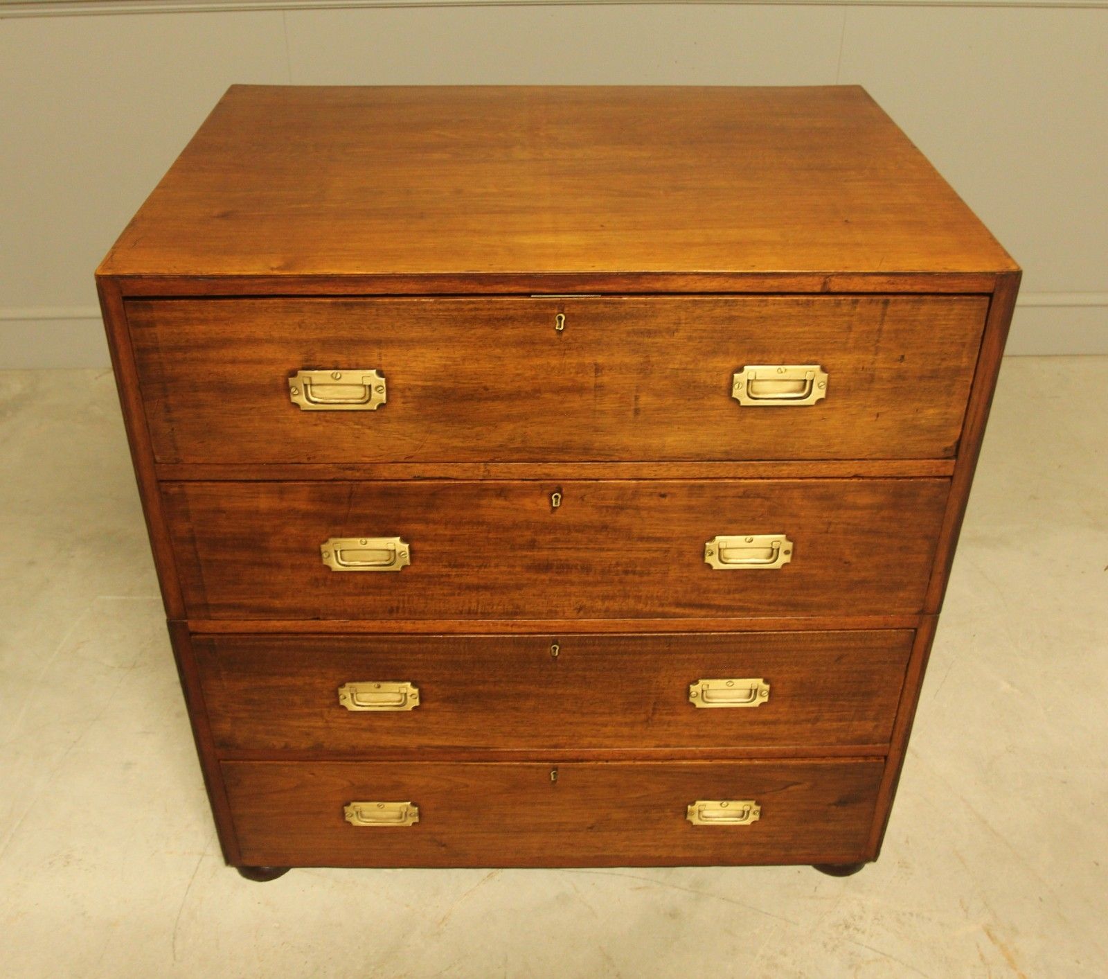 An Early 20th Century Mahogany Campaign Chest photo for sale