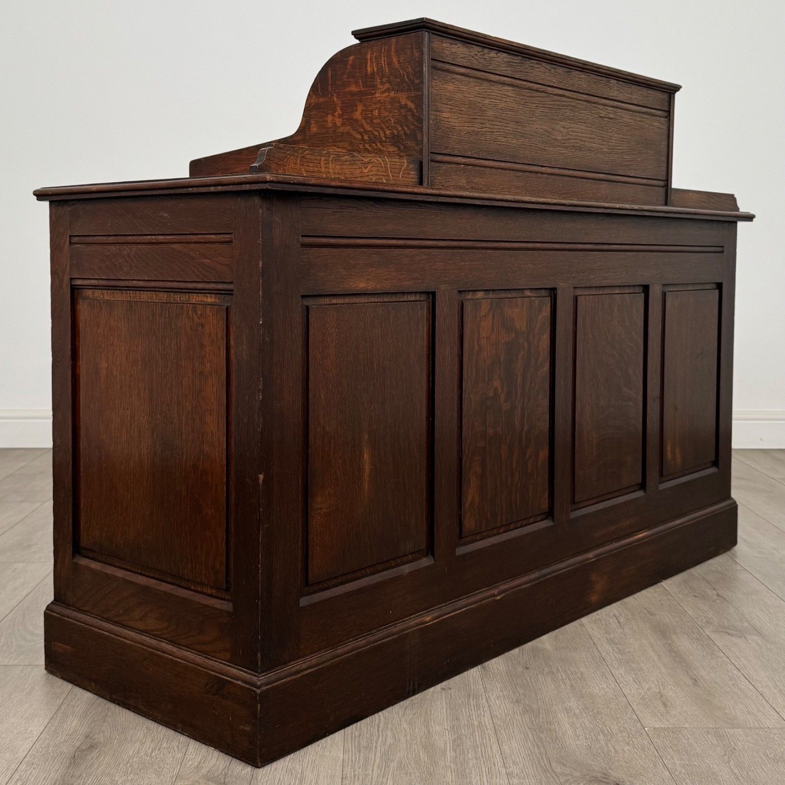 Antique 19th Century Tambour Top Bankers Desk In Oak photo 1250.0