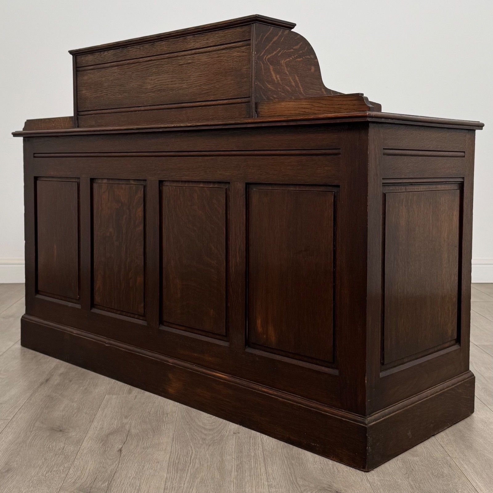 Antique 19th Century Tambour Top Bankers Desk In Oak photo buy