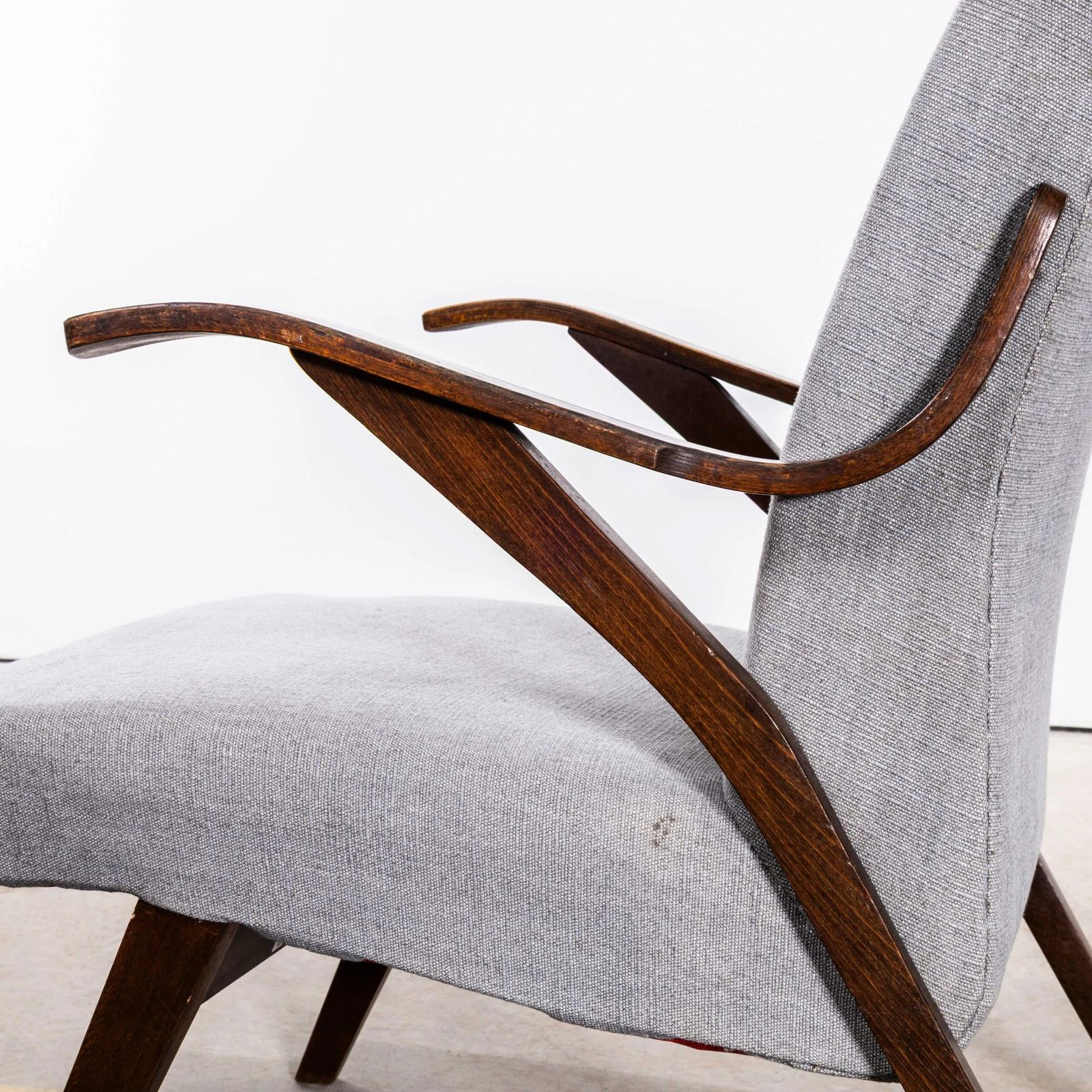 1950’s Frantisek Jirak For Tatra In Grey Slubbed Cotton – Upholstered Armchairs photo furniture