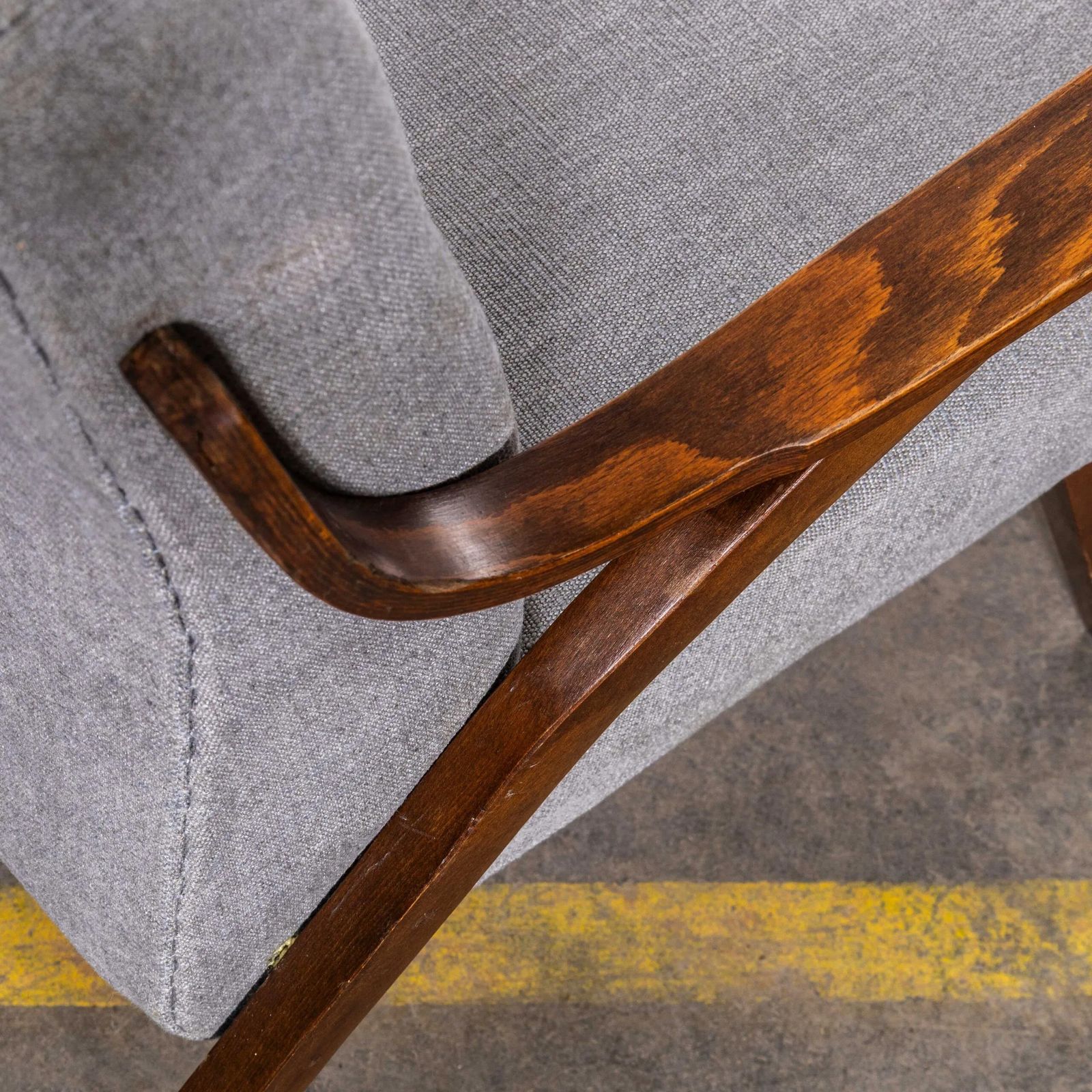 1950’s Frantisek Jirak For Tatra In Grey Slubbed Cotton – Upholstered Armchairs photo Furniture