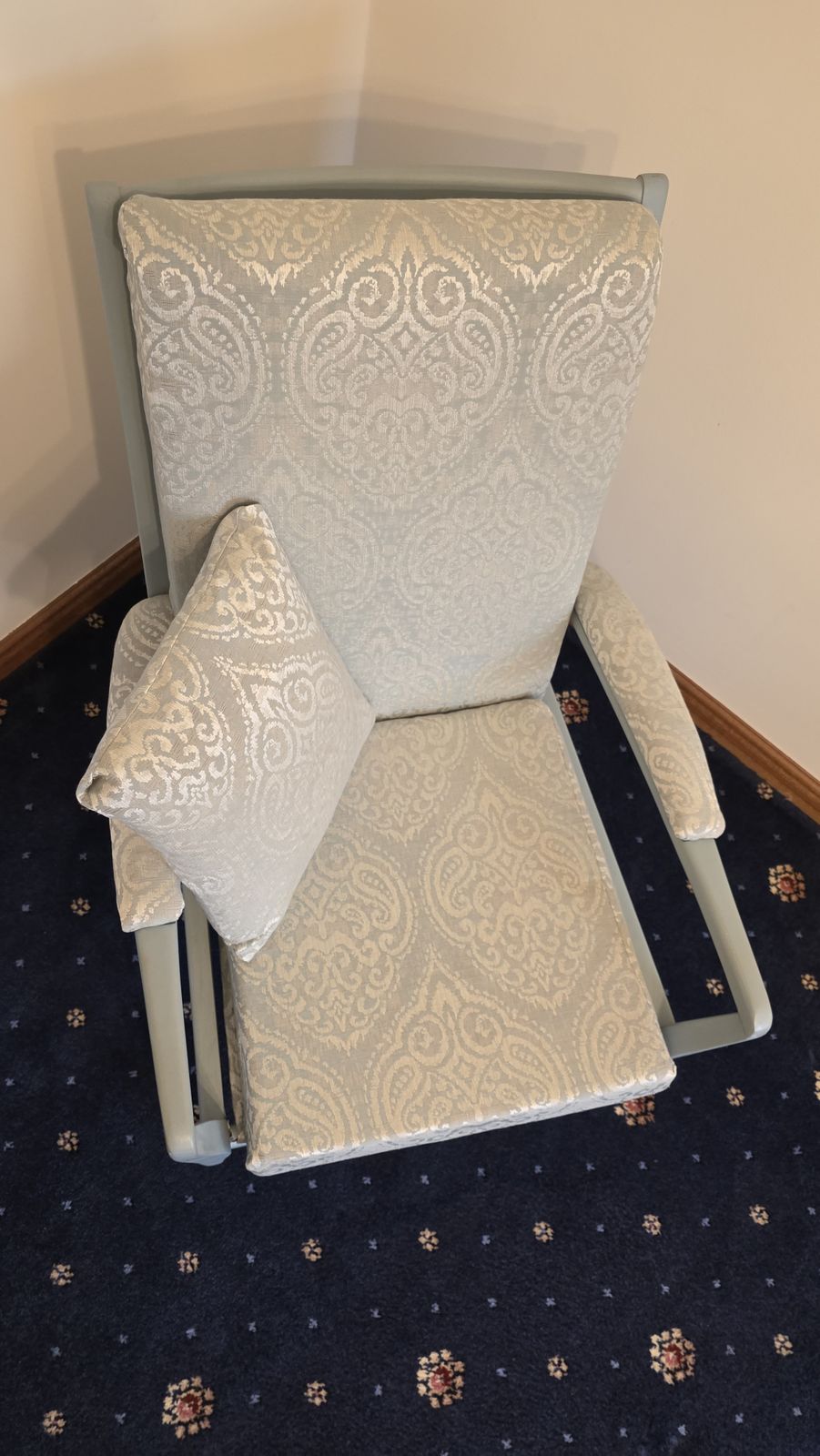 photo furniture 1960s Cintique High Back Chair In Prestigious Textiles ‘Emotion Marine’