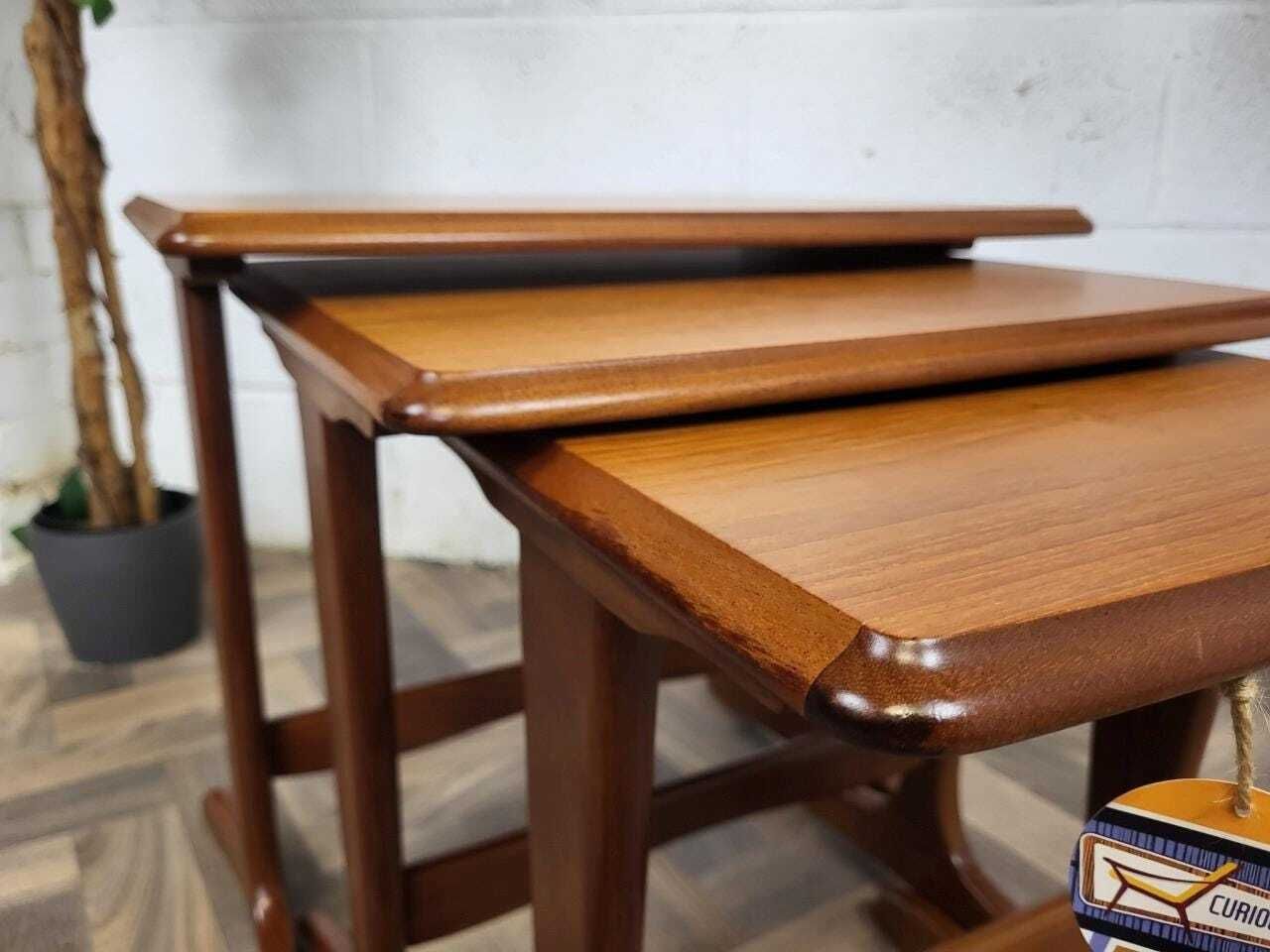 Vintage Mid Century Sutcliffe Teak Nest Of Tables Danish Scandi Retro Mcm photo for sale
