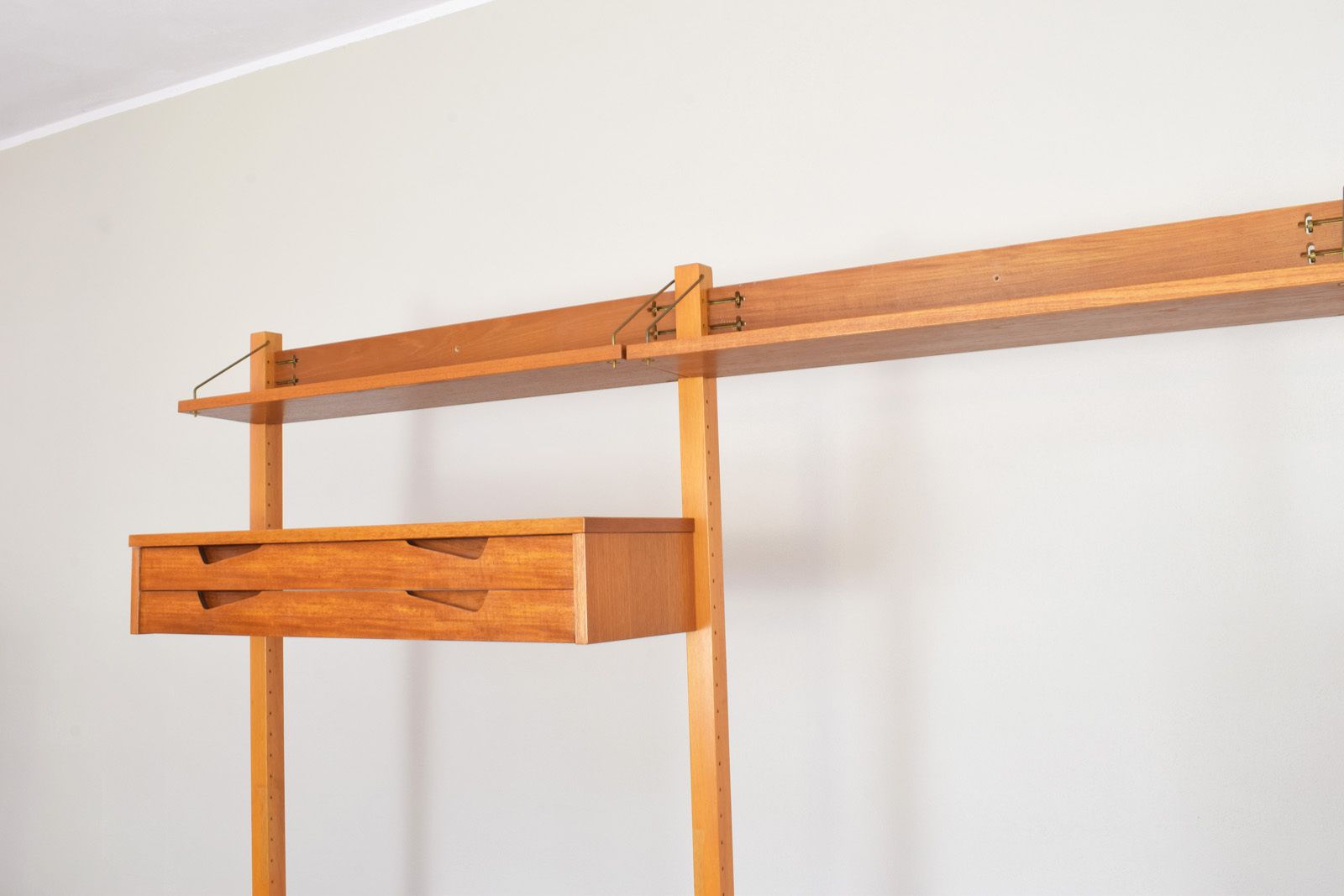 Mid Century Teak Wall Unit By Kjell Riise For Rival Brodrene Jatogs, 1960s, Set Of 3 photo vinterior