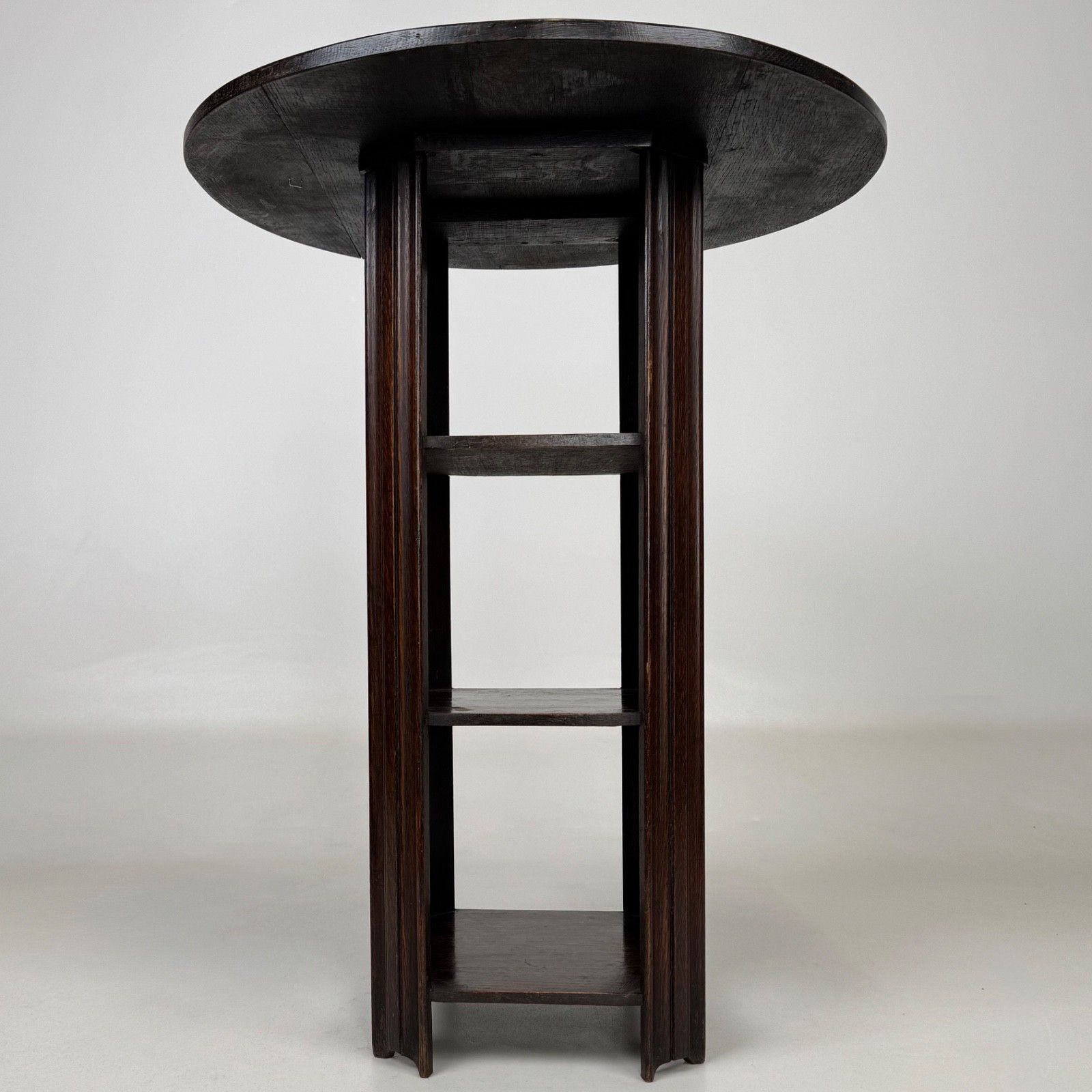 Antique 20th Century Unique Round Side Table In Oak photo 325.0
