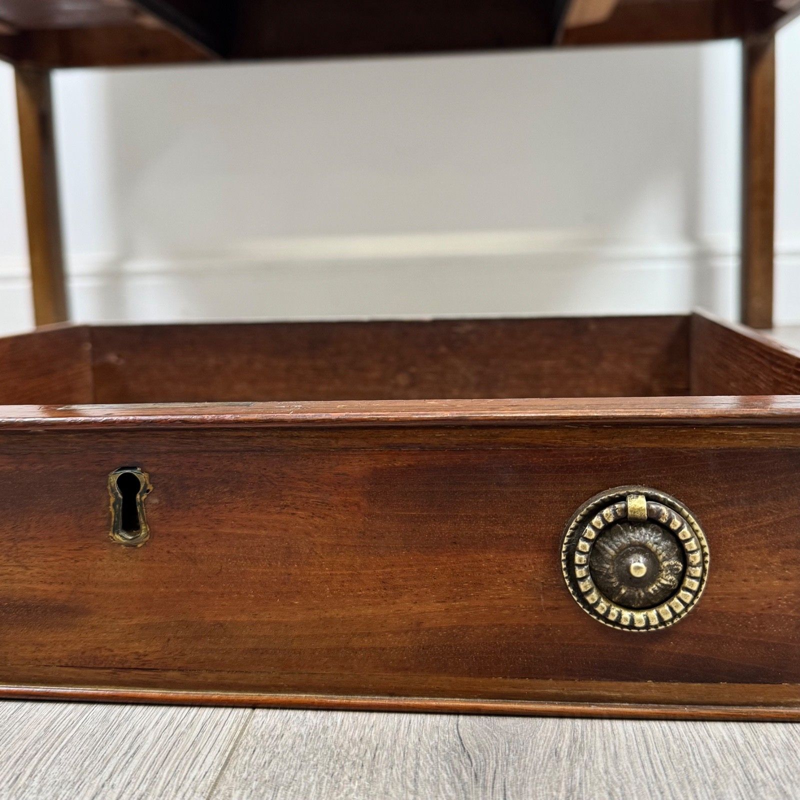 Furniture Antique 20th Century Writing Table In Mahogany photo