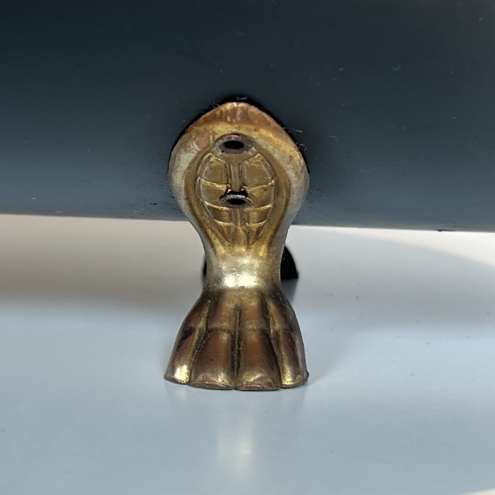 photo for sale Neoclassical Style Log Holder In Brass And Black Lacquered Brass