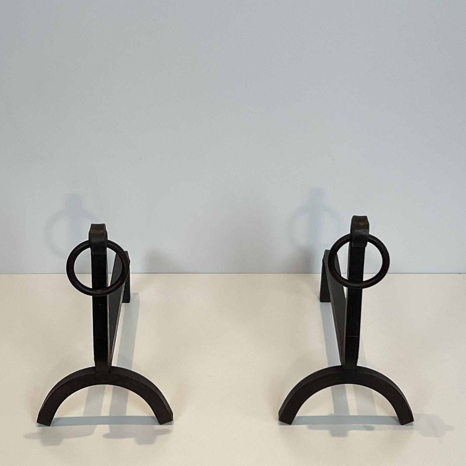 Pair Of Modernist Wrought Iron Andirons photo 1150.0