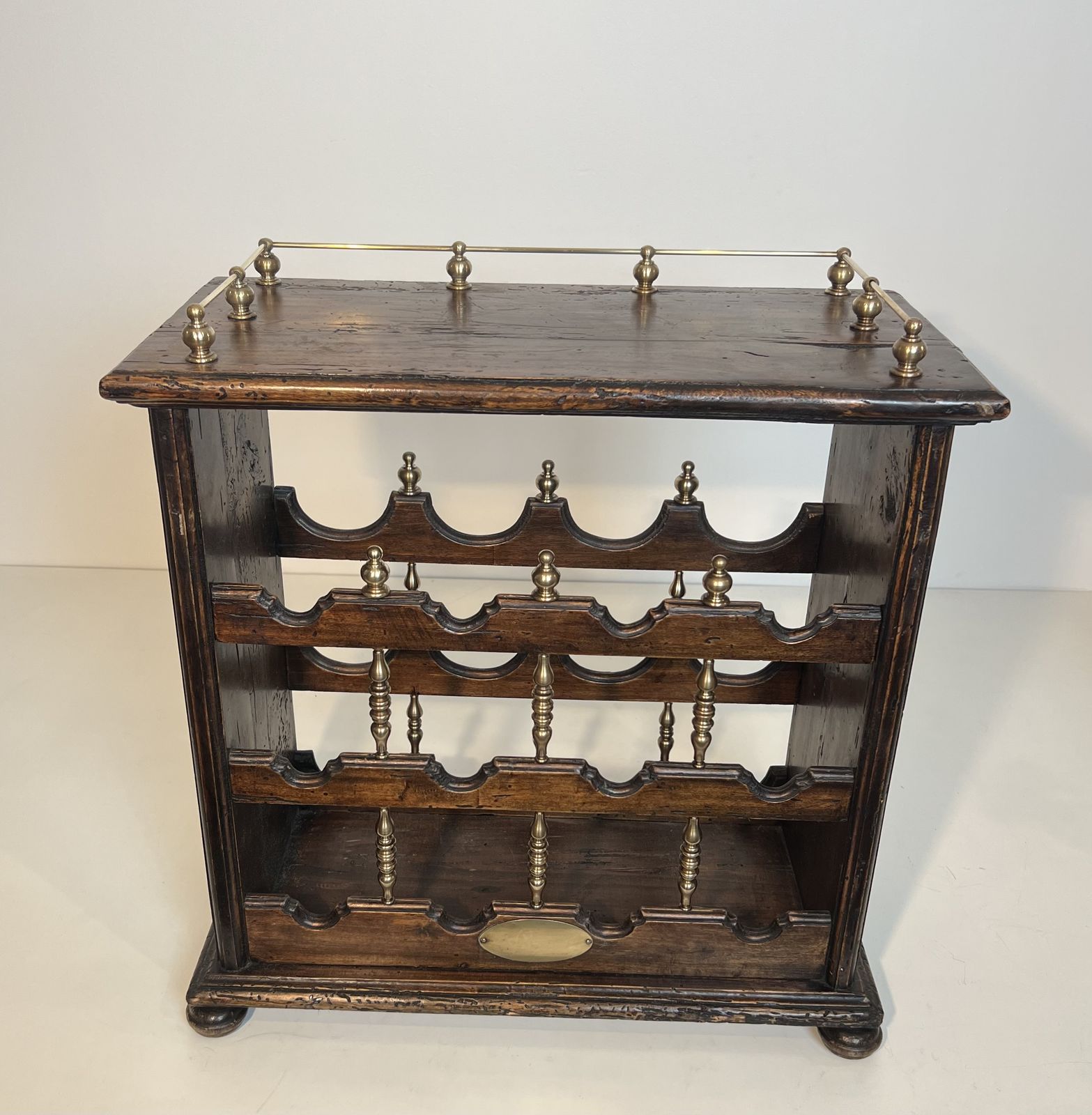 Wooden And Brass Bottle Holder photo furniture