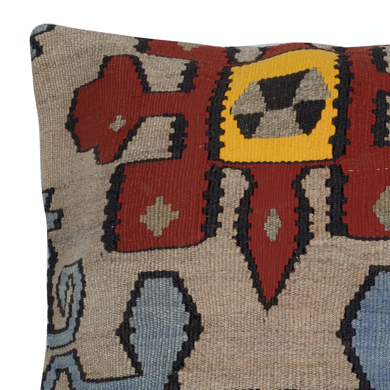 22"X22" Kilim Cushion Cover. Handwoven Turkish Accent Pillow. Wool Throw Pillow photo for sale