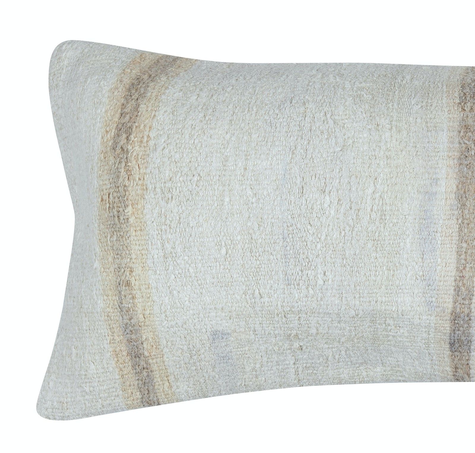 16"X36" Kilim Lumbar Pillow Cover. Handwoven Cushion Cover. Hemp Throw Pillow photo furniture