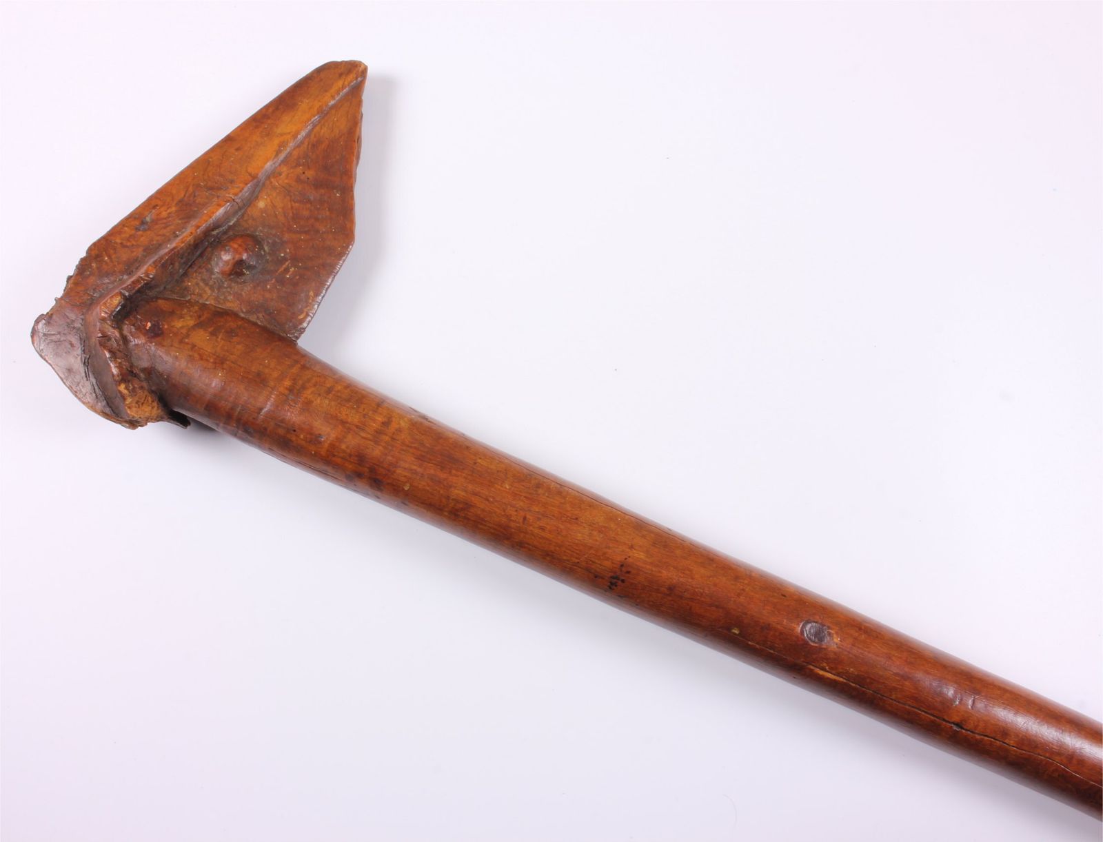 Antique Bird Head Kanak War Club. New Caledonian Wood Go Porowa Ra Maru.