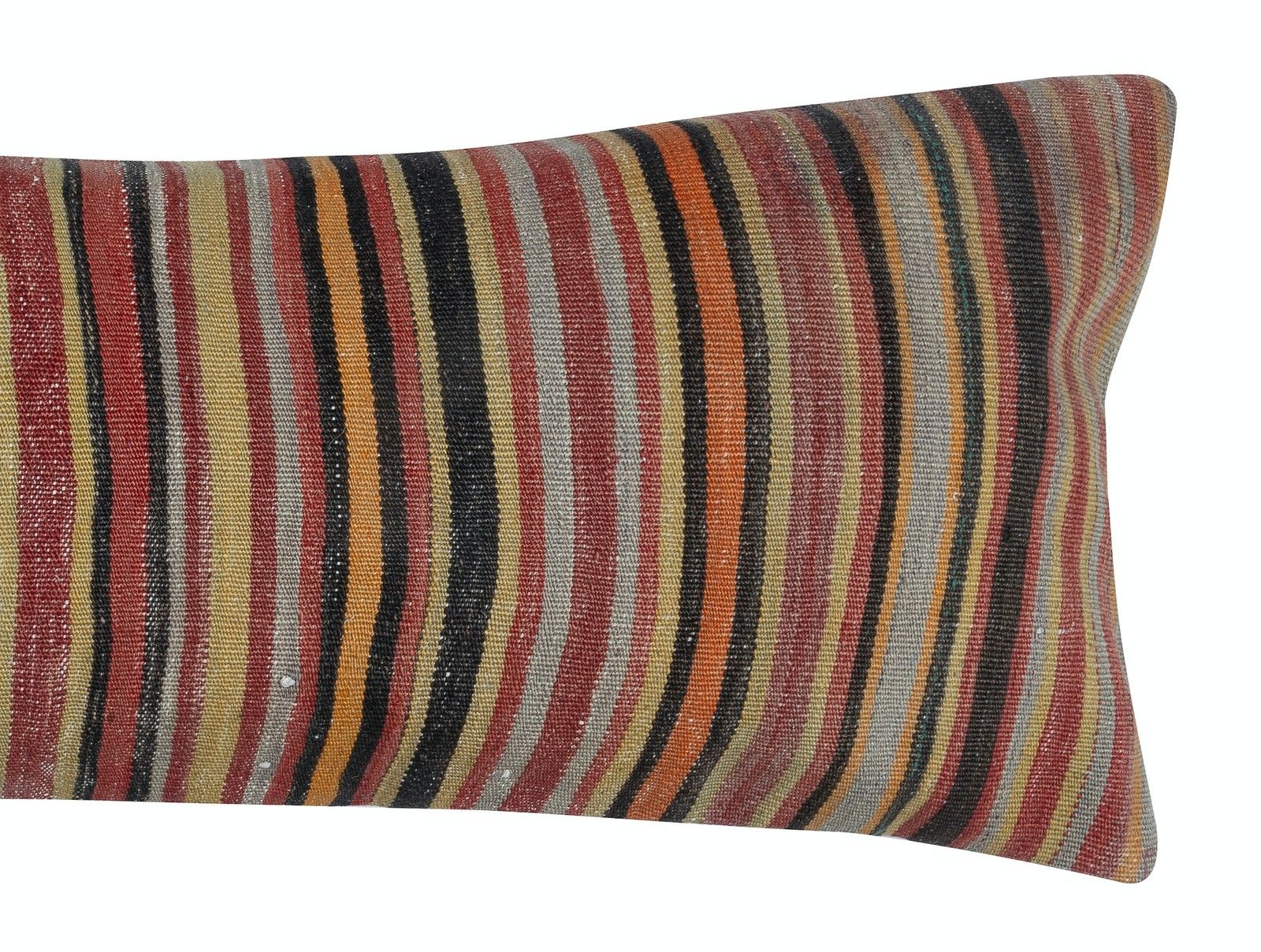 16"X46" Kilim Lumbar Pillow Cover. Handwoven Accent Pillow. Wool Cushion Cover photo for sale
