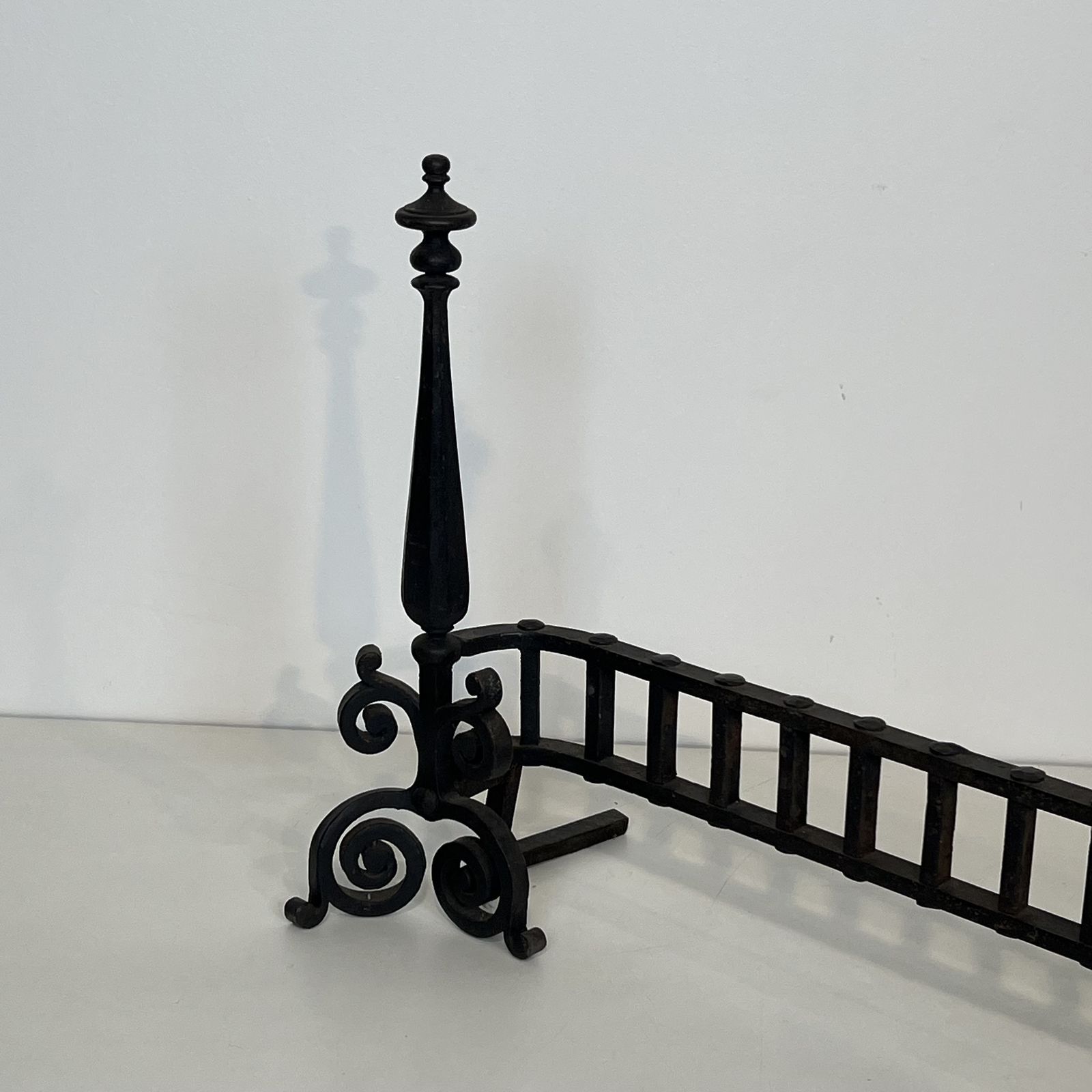 Home Fixtures Wrought Iron Fire Dog Bar, 1900s photo