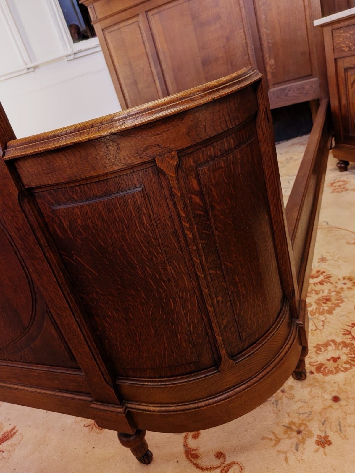photo furniture Solid Oak Carved French Continental 4 Piece Double Wardrobe Bedroom Suite C1900