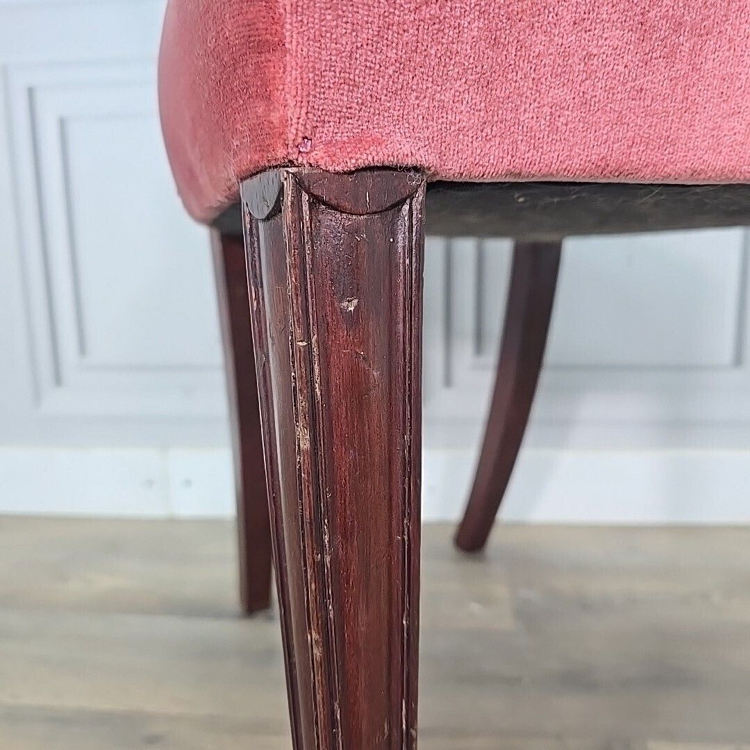 Antique Georgian Chair Upholstered Shield Back Hepplewhite Mahogany photo 90.0