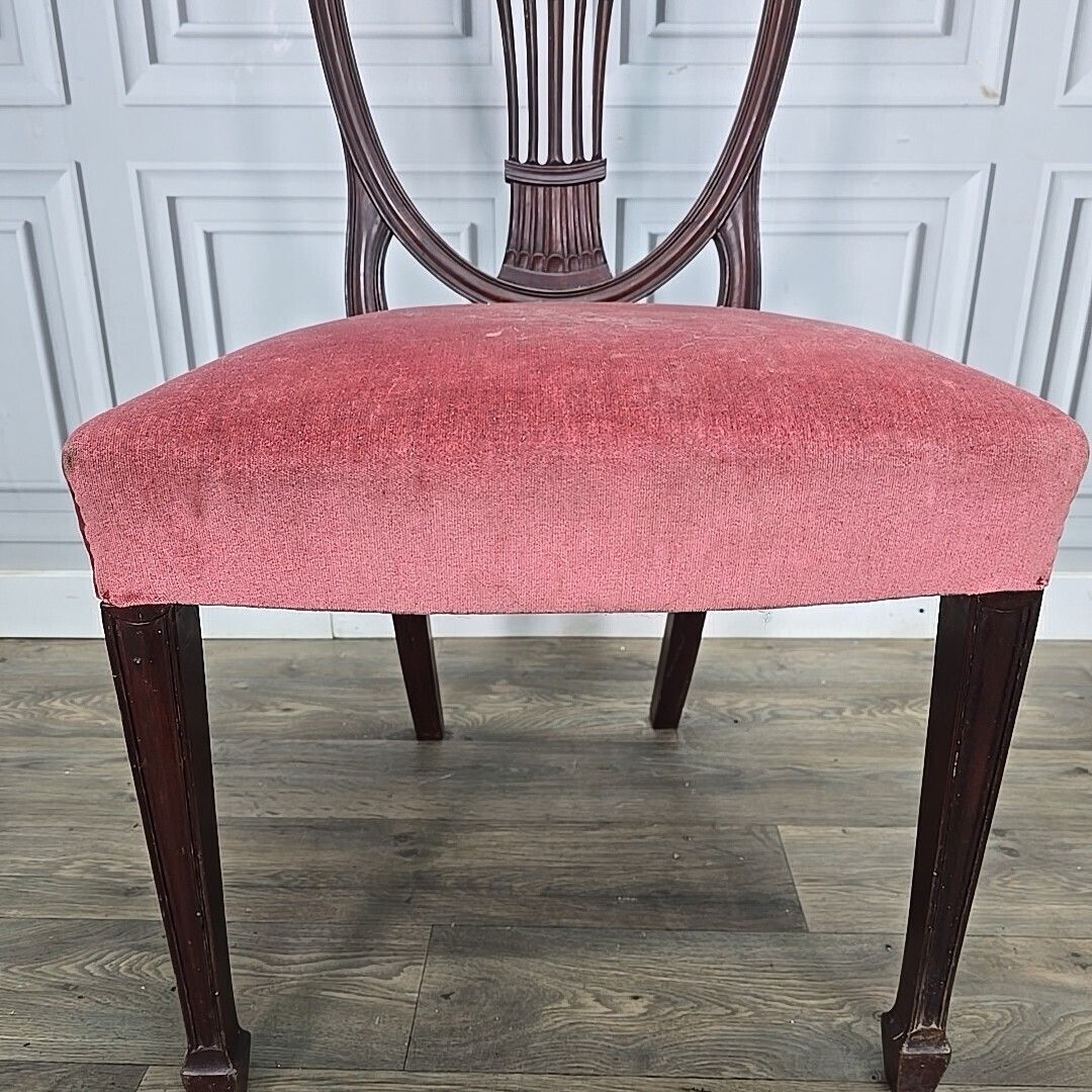Antique Georgian Chair Upholstered Shield Back Hepplewhite Mahogany photo buy