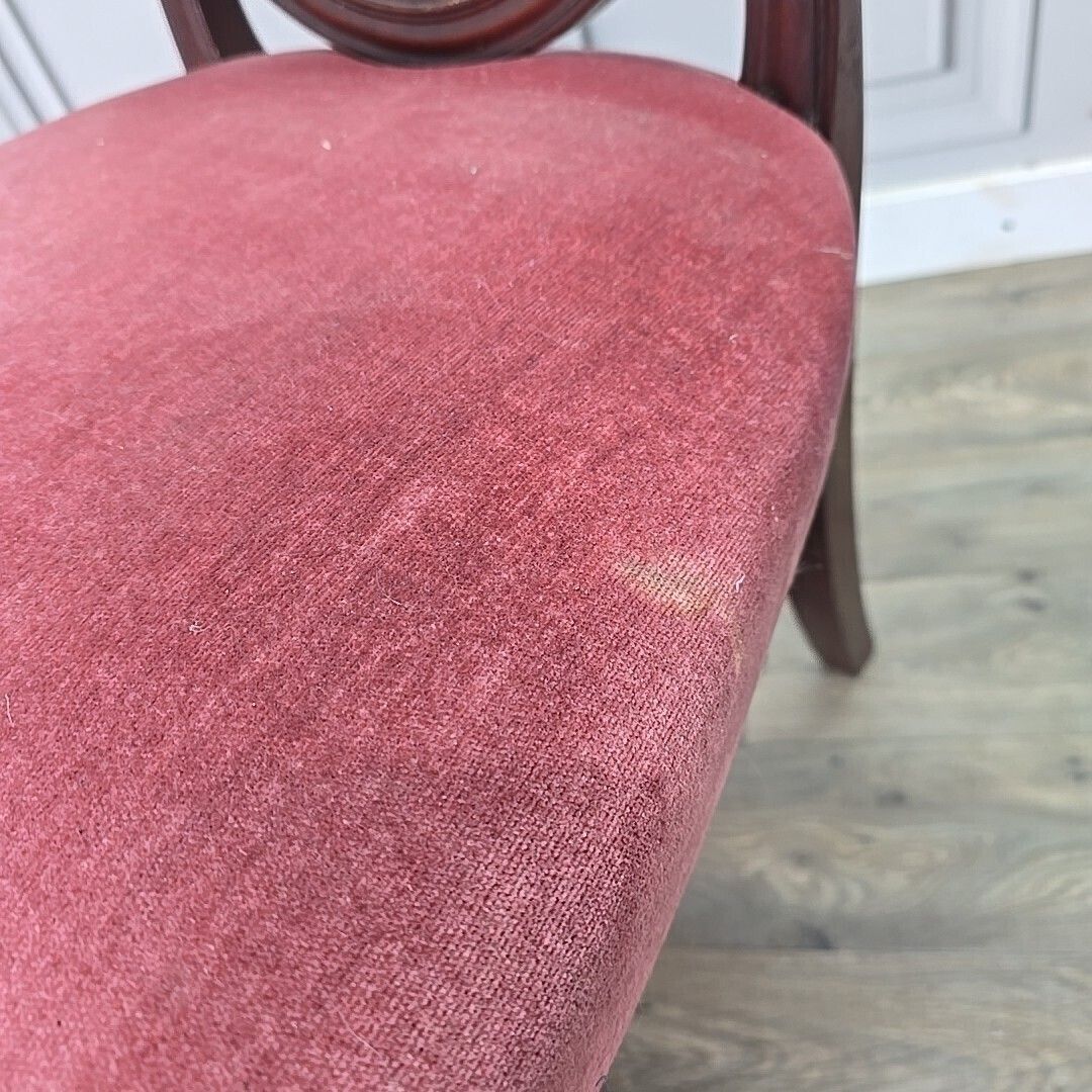 photo for sale Antique Georgian Chair Upholstered Shield Back Hepplewhite Mahogany