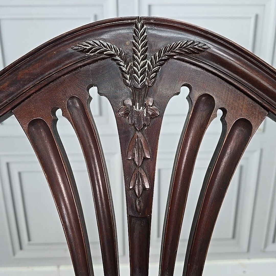 photo buy Antique Georgian Chair Upholstered Shield Back Hepplewhite Mahogany
