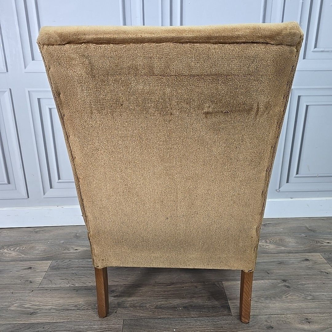 60.0 Vintage Fabric Bedroom Chair Dressing Table Nursing Cocktail Seat Retro Up Cycle photo