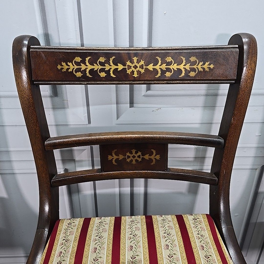 Set Of 4 Dining Chairs Antique Regency Style Sabre  Solid Wooden Rosewood ? photo vinterior
