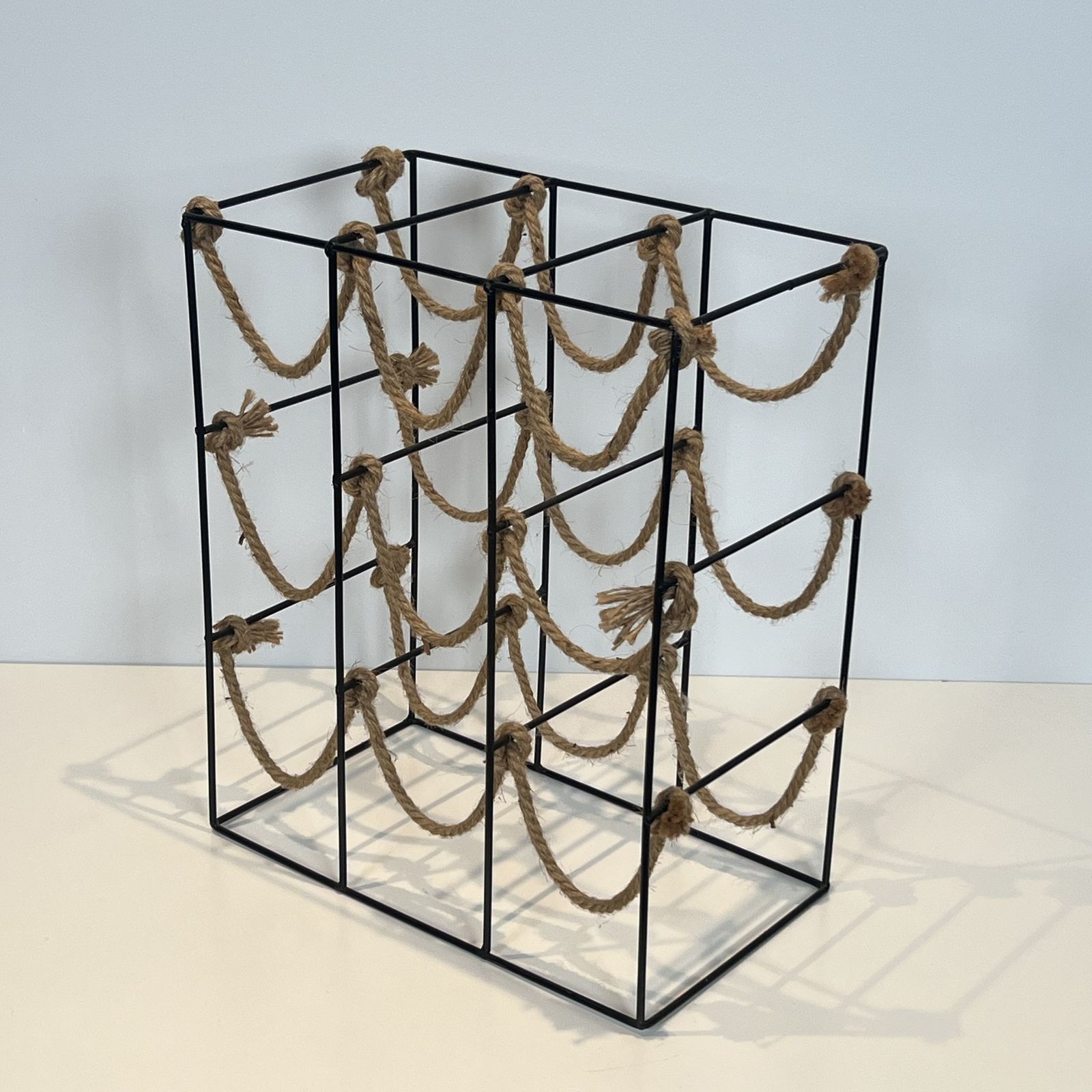 Metal And Rope Bottle Holder, 1980s photo vinterior