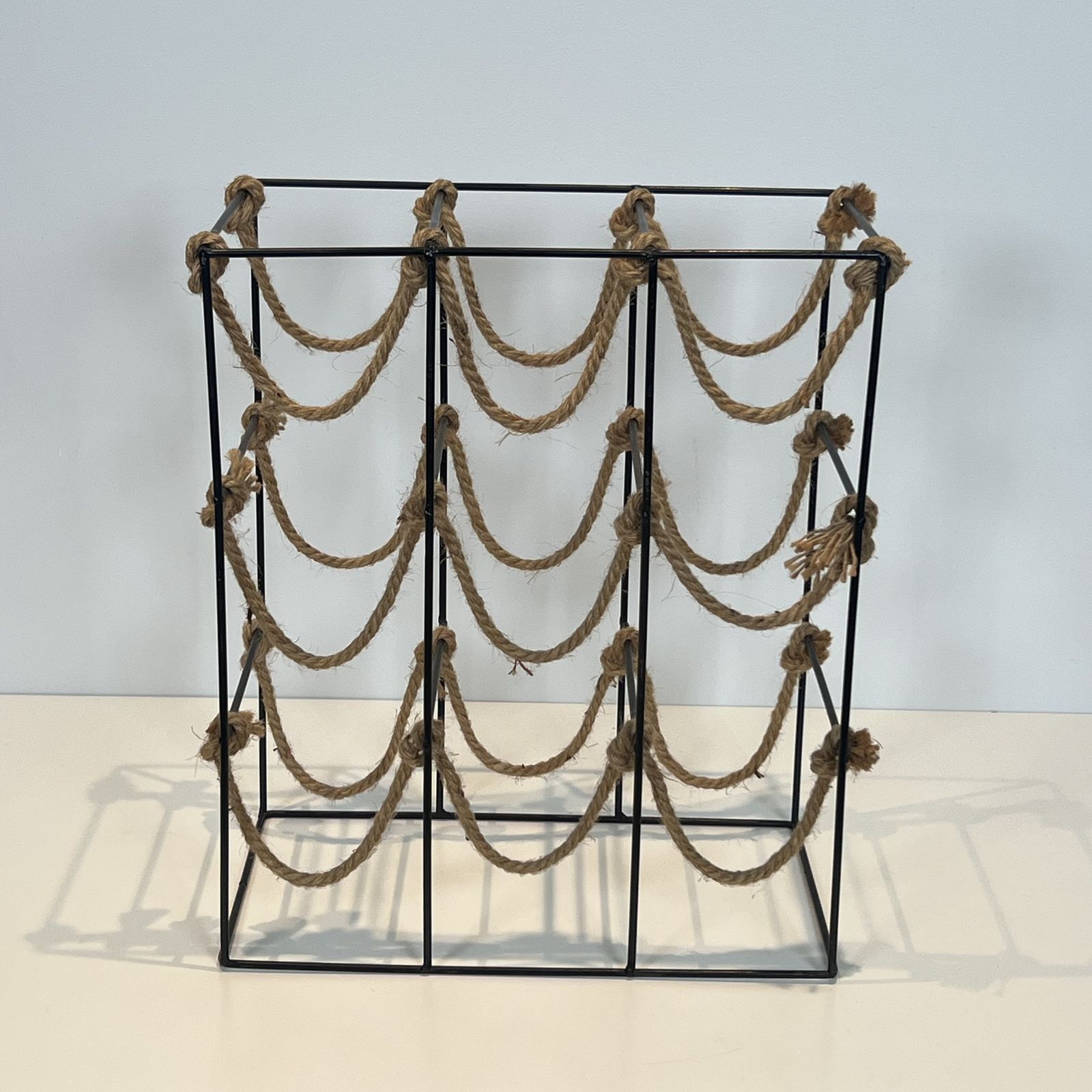 photo buy Metal And Rope Bottle Holder, 1980s