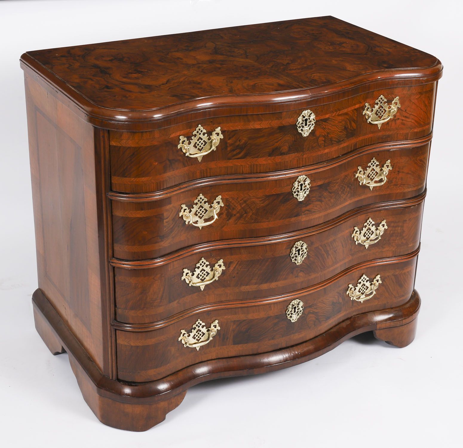 Antique Rare Bavarian Burr Walnut Commode C.1760 18th C