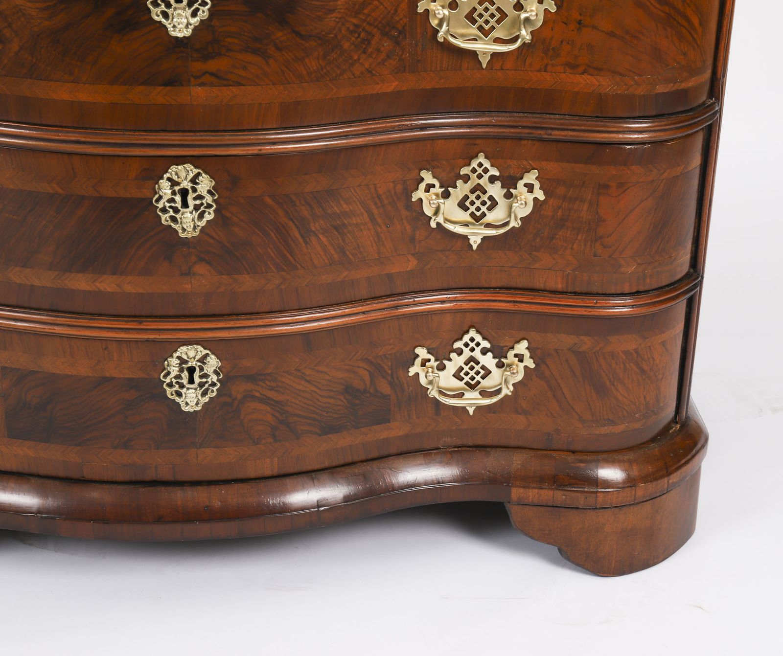 Antique Rare Bavarian Burr Walnut Commode C.1760 18th C photo vintage
