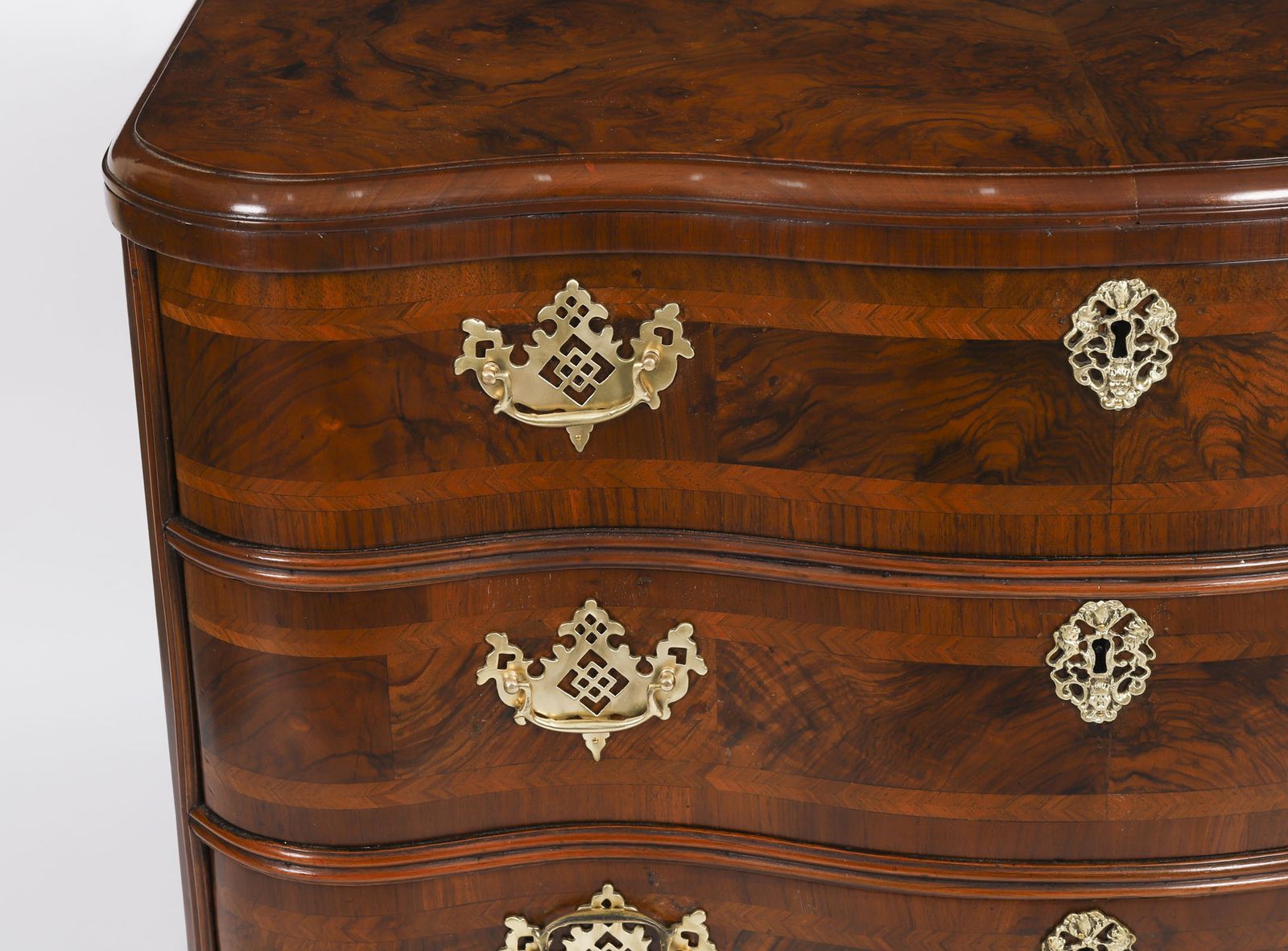 photo for sale Antique Rare Bavarian Burr Walnut Commode C.1760 18th C