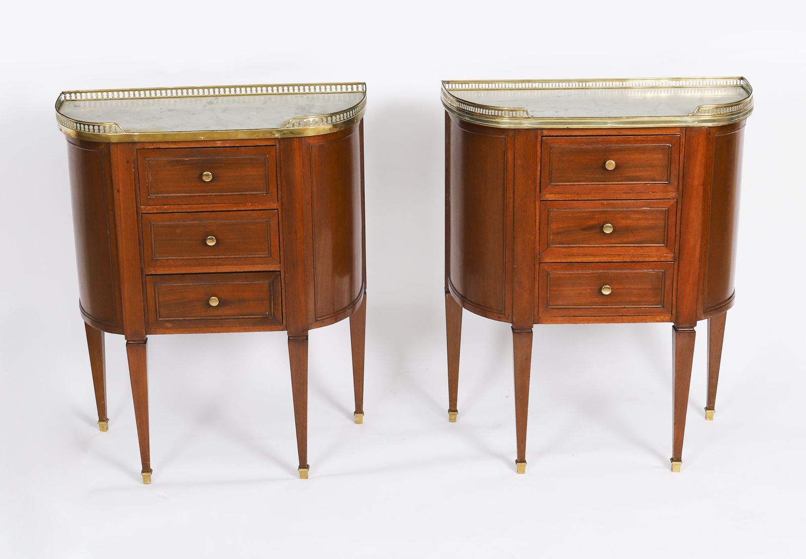 Antique Pair French Louis XVI Revival Bedside Chests 19th C