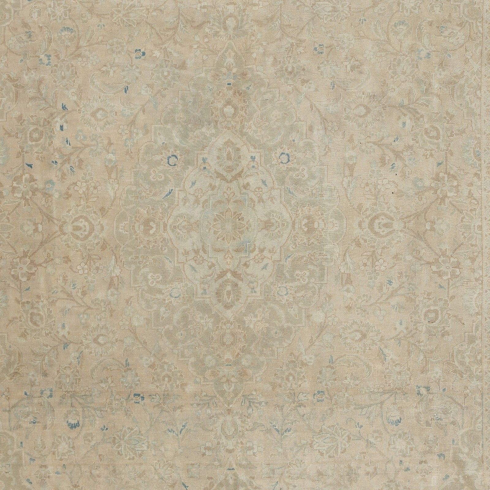 9x12.2 Ft One Of A Kind Vintage Turkish Area Rug, Handmade Beige Large Carpet photo 2540.0