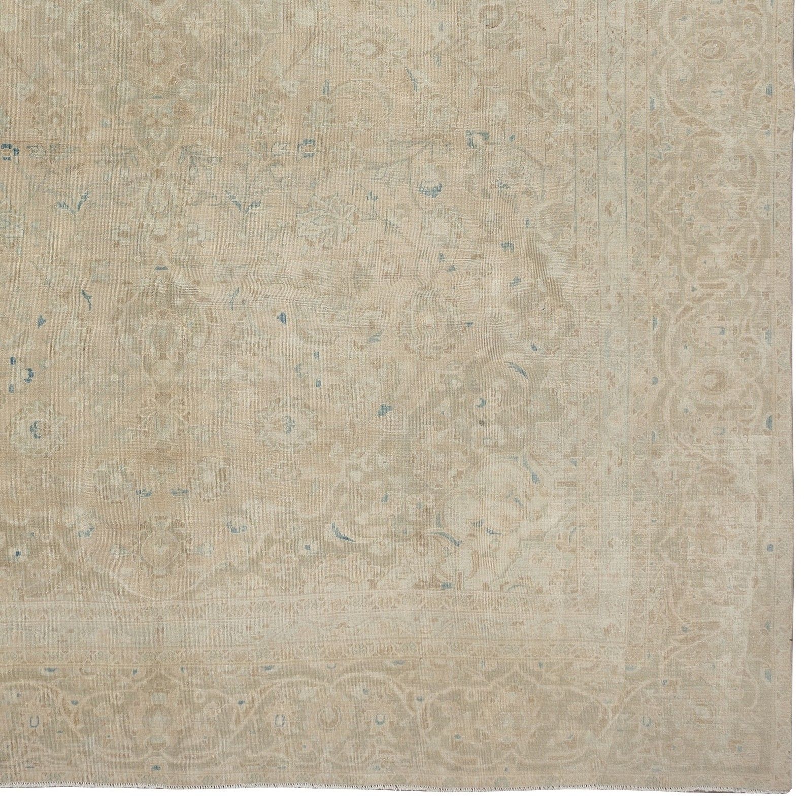 9x12.2 Ft One Of A Kind Vintage Turkish Area Rug, Handmade Beige Large Carpet photo buy
