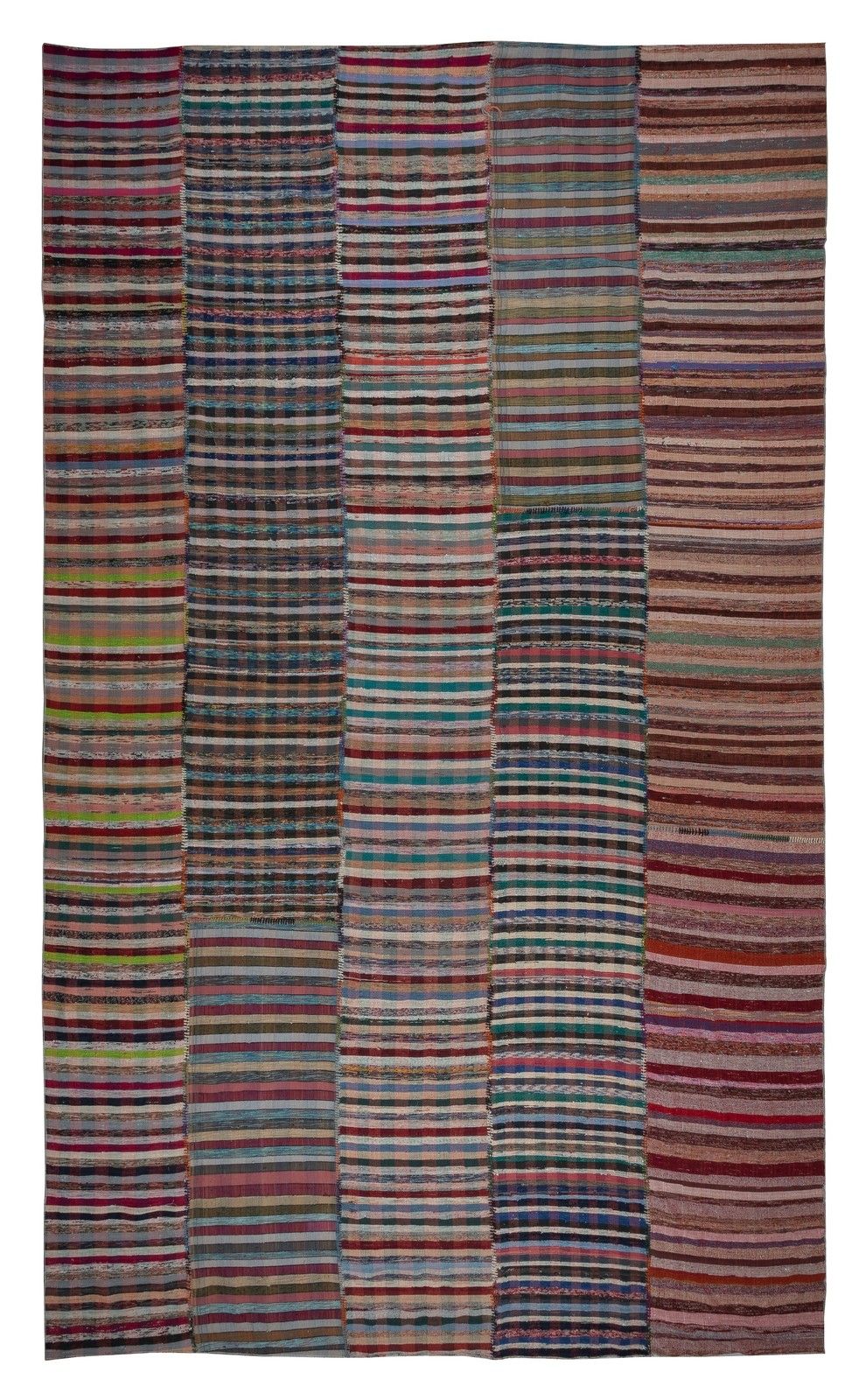 11.2x18 Ft Adjustable Oversize Rag Rug, Vintage Handmade Cotton Kilim Carpet