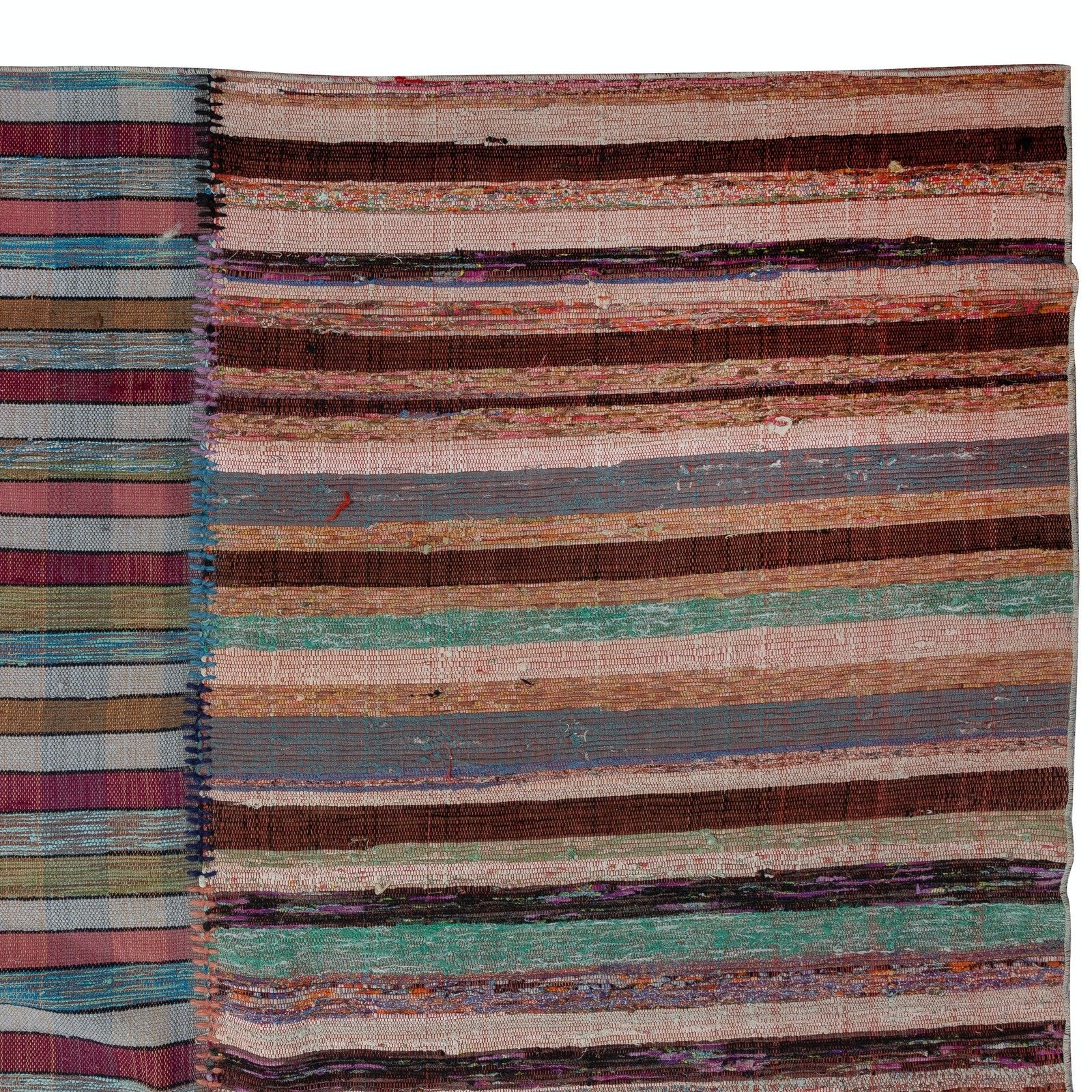 11.2x18 Ft Adjustable Oversize Rag Rug, Vintage Handmade Cotton Kilim Carpet photo buy
