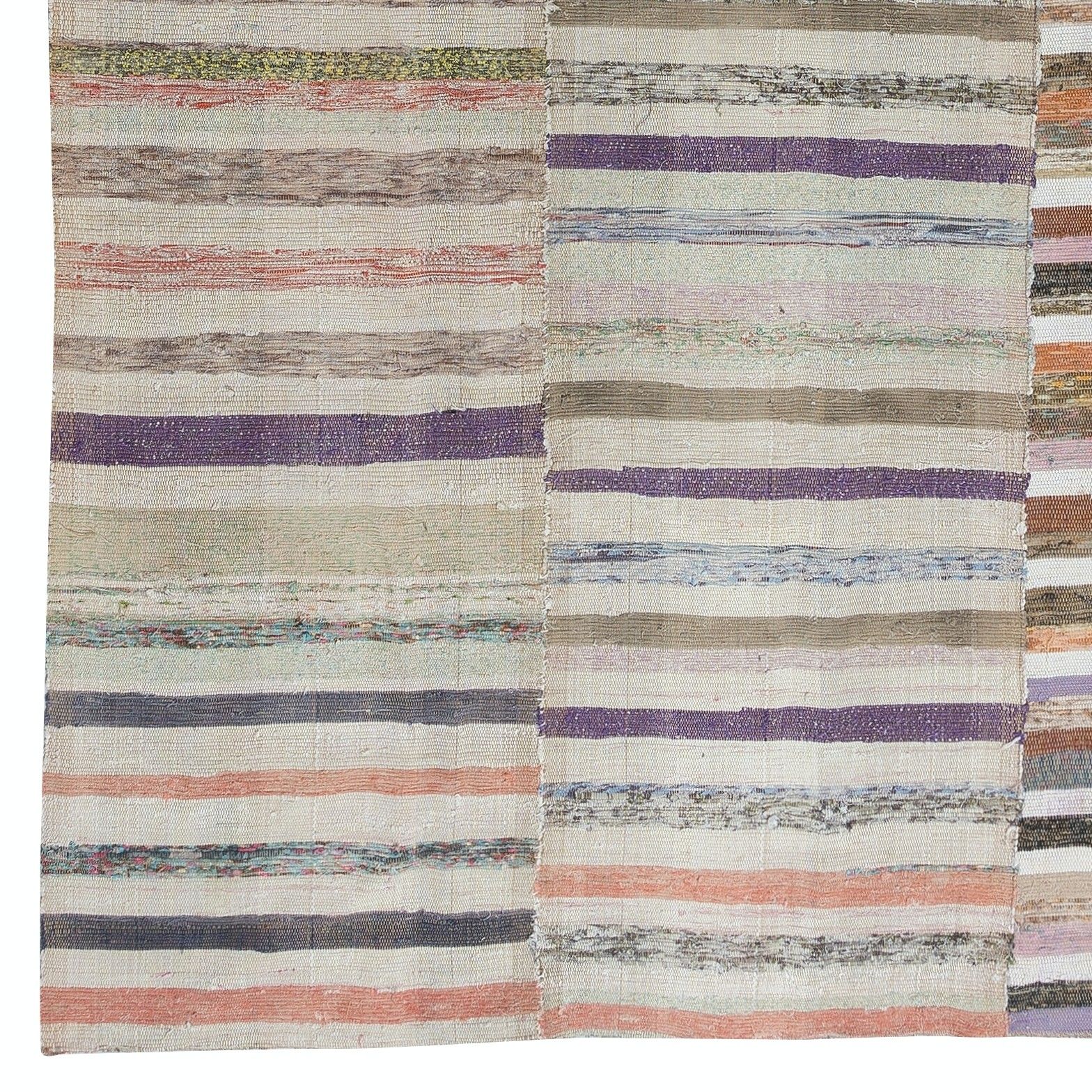 6x11 Ft Adjustable Multicolored Striped Kilim, Handwoven Cotton Turkish Rag Rug photo buy