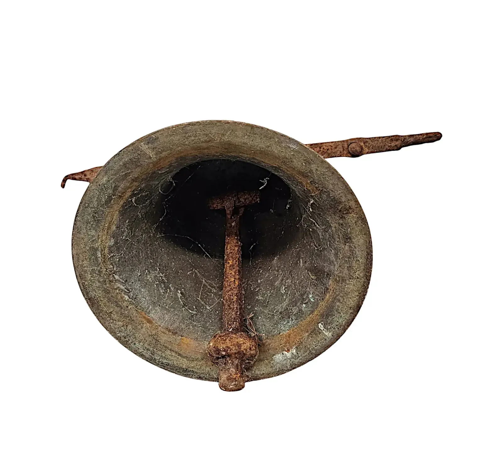 A Very Rare 19th Century Bronze Tower Bell Mounted On Original Hanging Bracket photo for sale