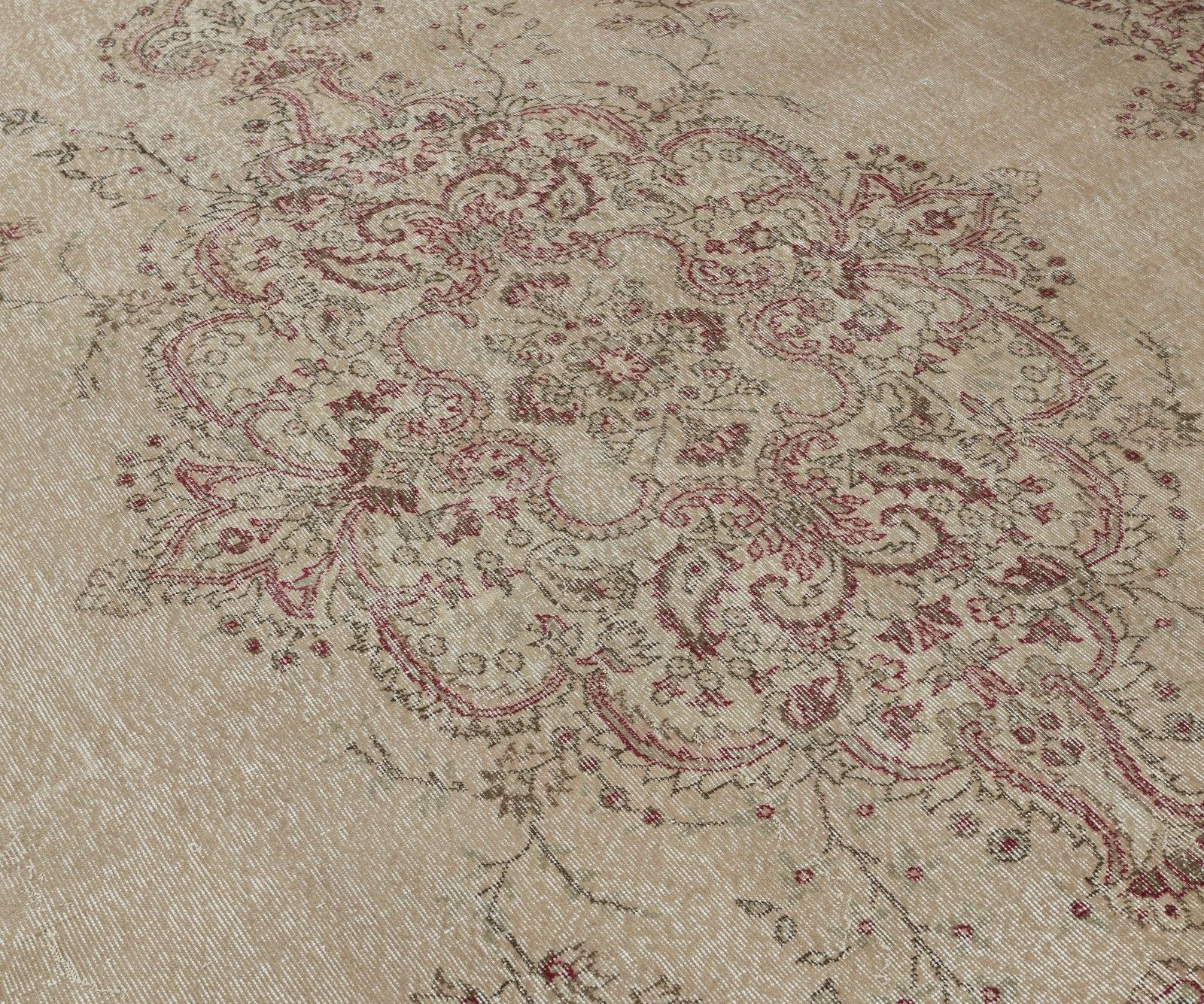 9.7x13.5 Ft Vintage Wool Area Rug, Handmade Farmhouse Decor Turkish Carpet photo for sale