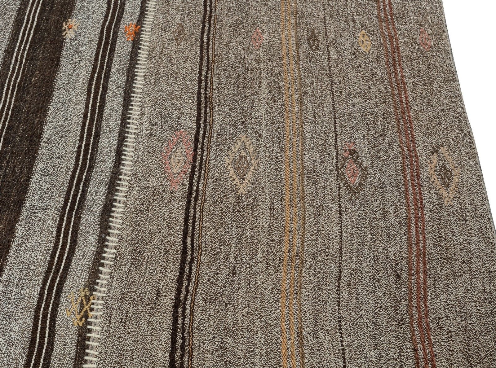 9.7x14.2 Ft Vintage Gray Kilim, Adjustable Hand Woven Carpet, Large Rug photo vinterior