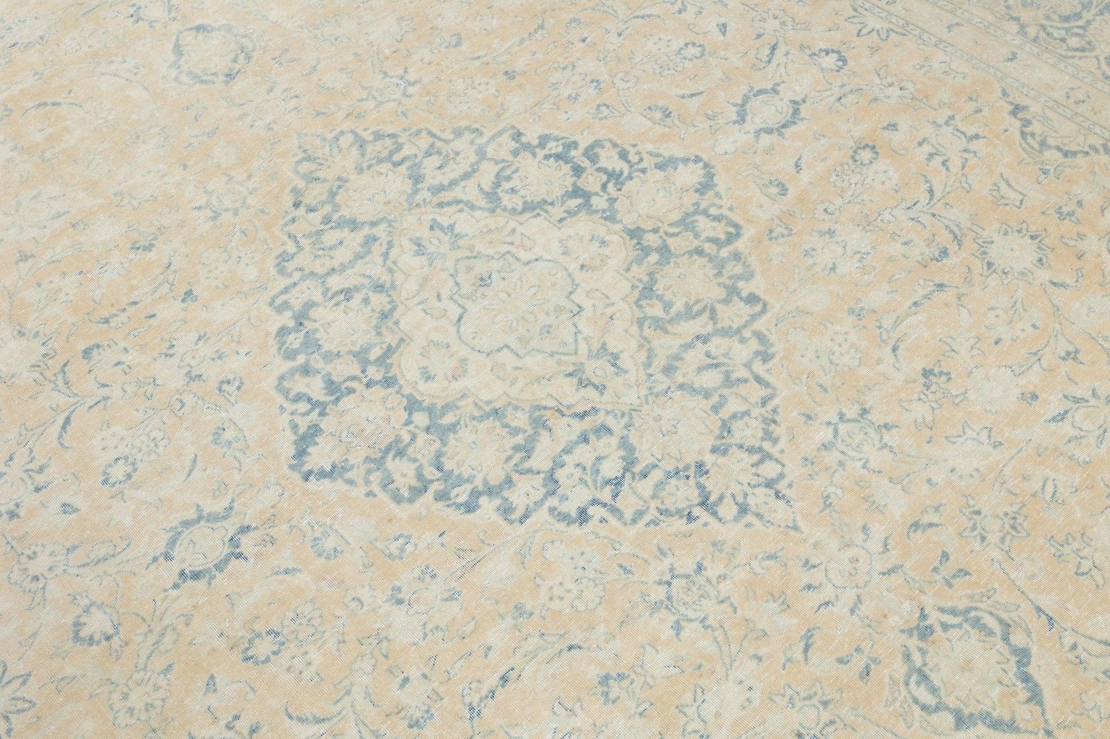 7.6x10.5 Ft One Of A Kind Handmade Turkish Area Rug, Vintage Beige Large Carpet photo for sale