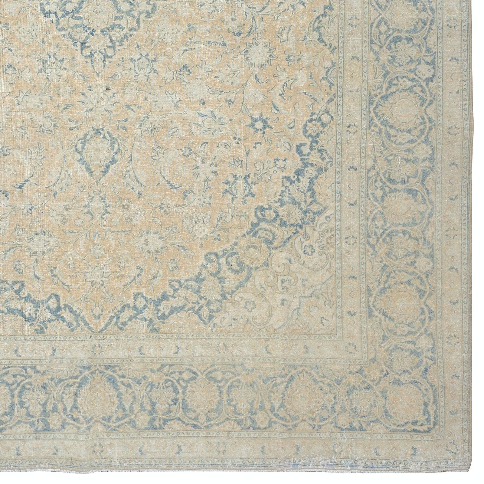 7.6x10.5 Ft One Of A Kind Handmade Turkish Area Rug, Vintage Beige Large Carpet photo buy