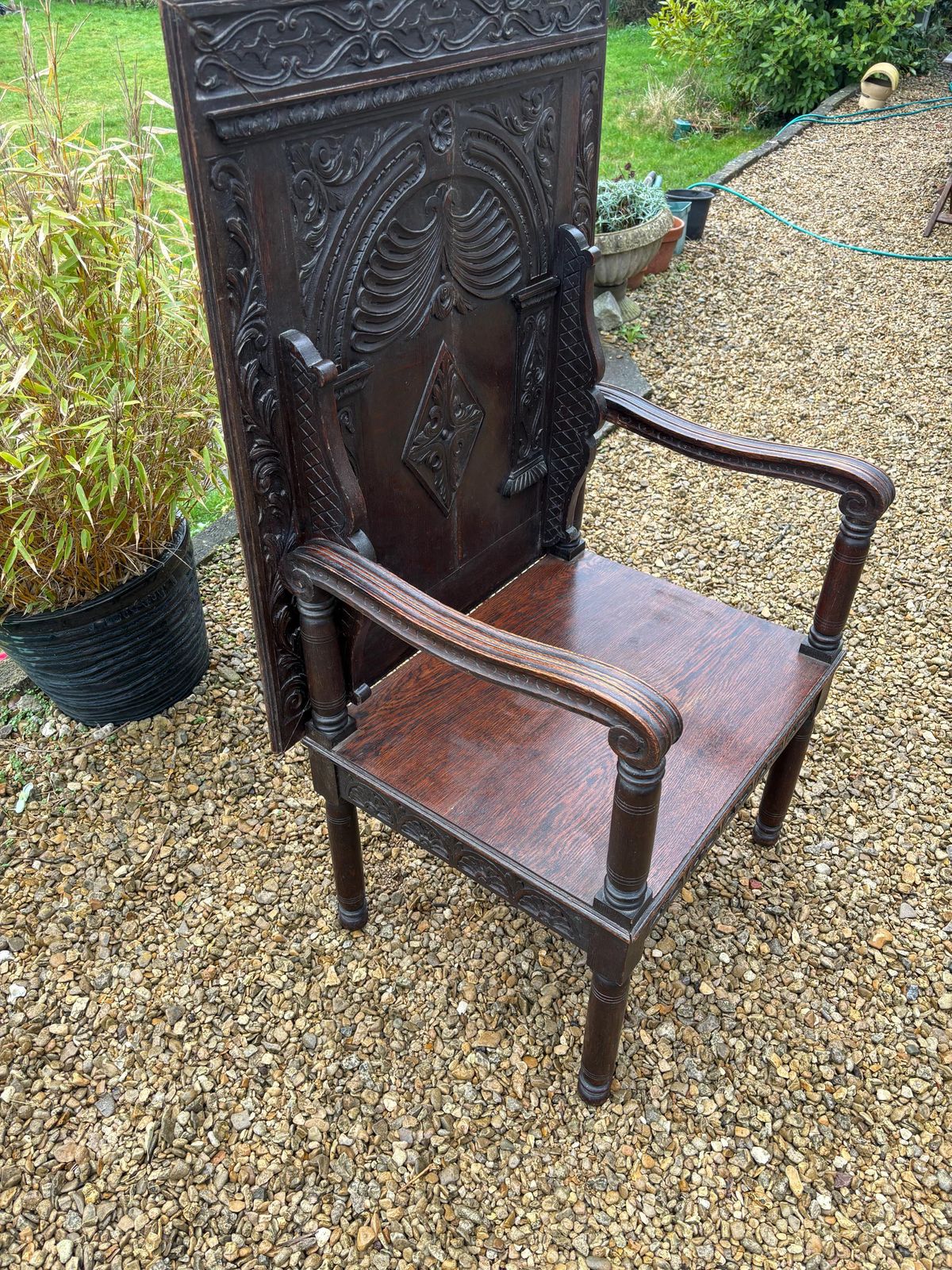 Antique Monks Metamorphic Bench Table Chair Multifunctional English Carved Oak photo furniture