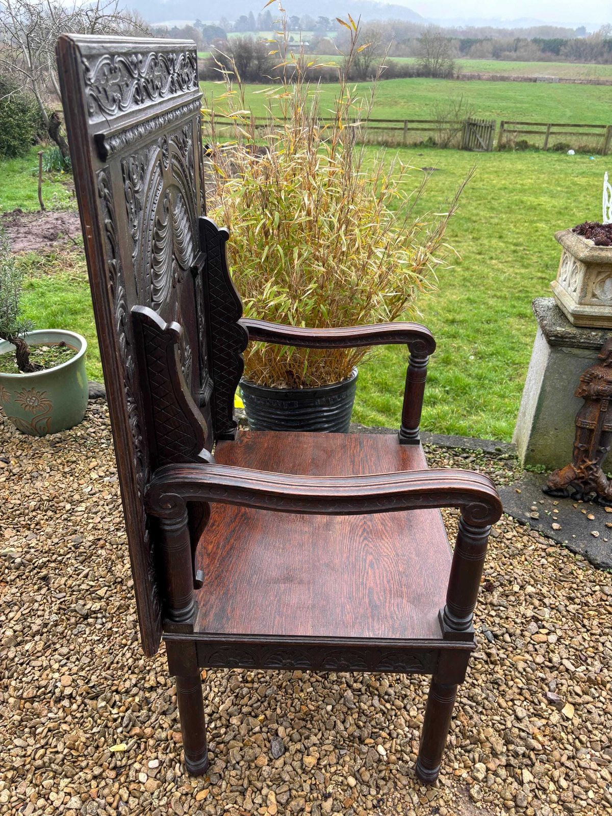Antique Monks Metamorphic Bench Table Chair Multifunctional English Carved Oak photo for sale
