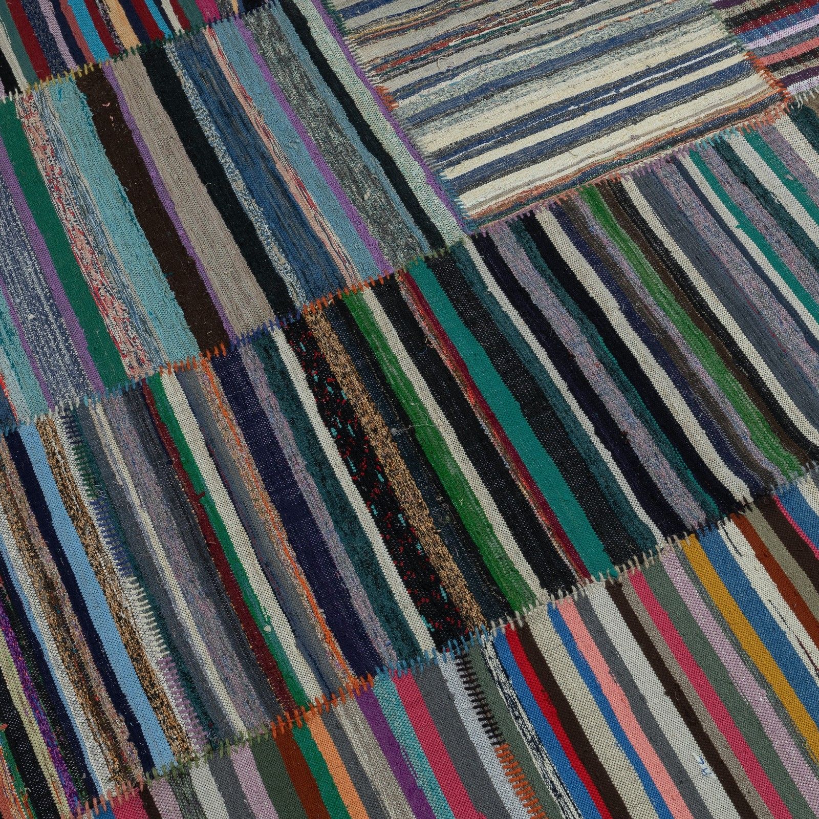 8.6x13.3 Ft Adjustable Turkish Kilim, Handmade Cotton Rag Rug, Flat Weave Carpet photo for sale