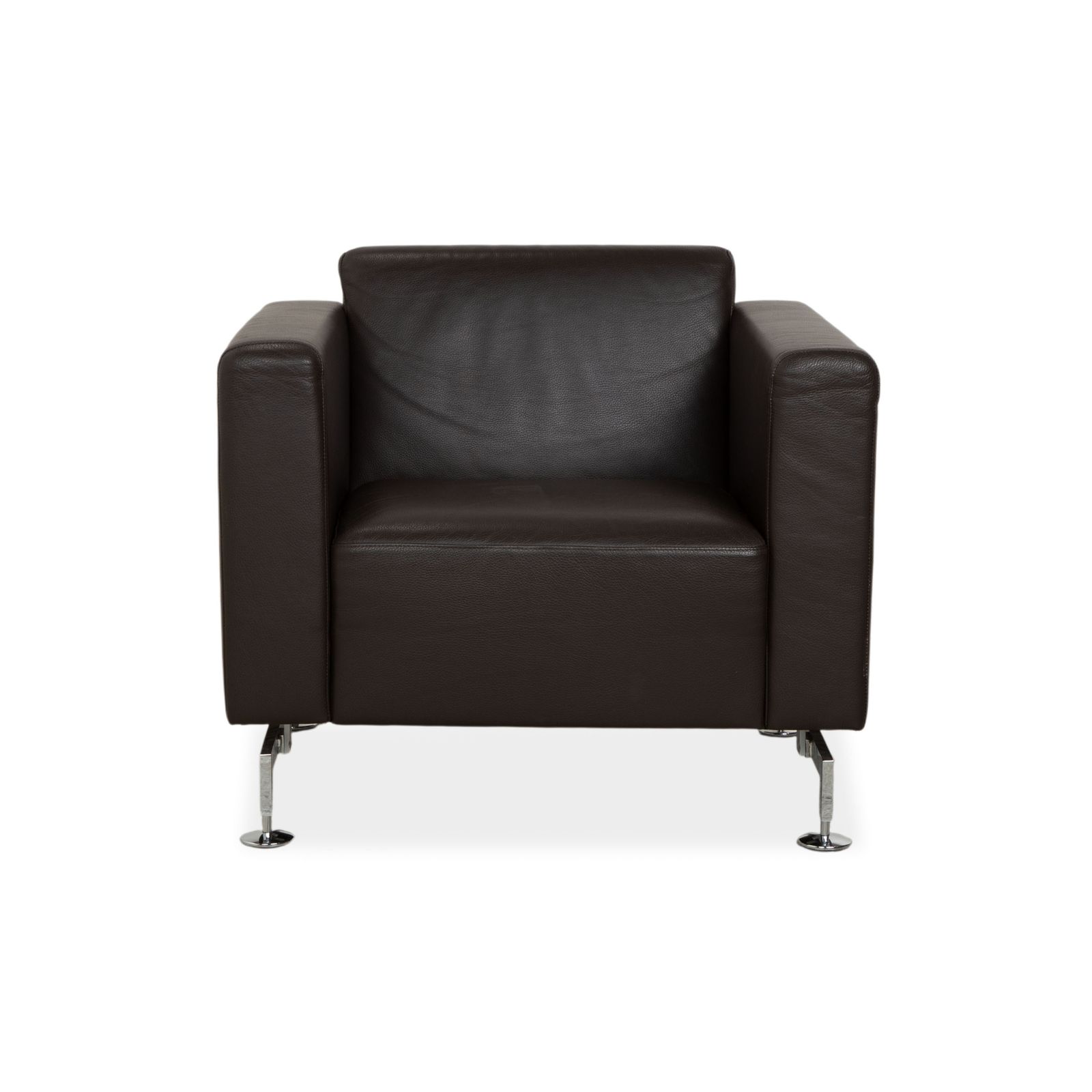 Fauteuil Brühl Serge en cuir, marron photo vintage