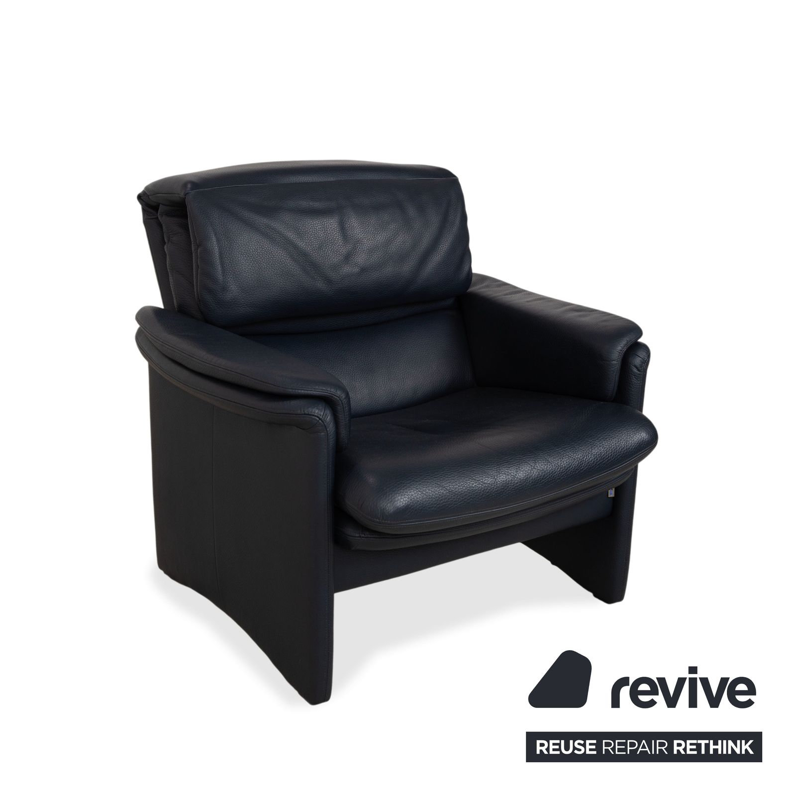 Fauteuil en cuir Erpo City bleu foncé marine, fonction manuelle photo Mobilier