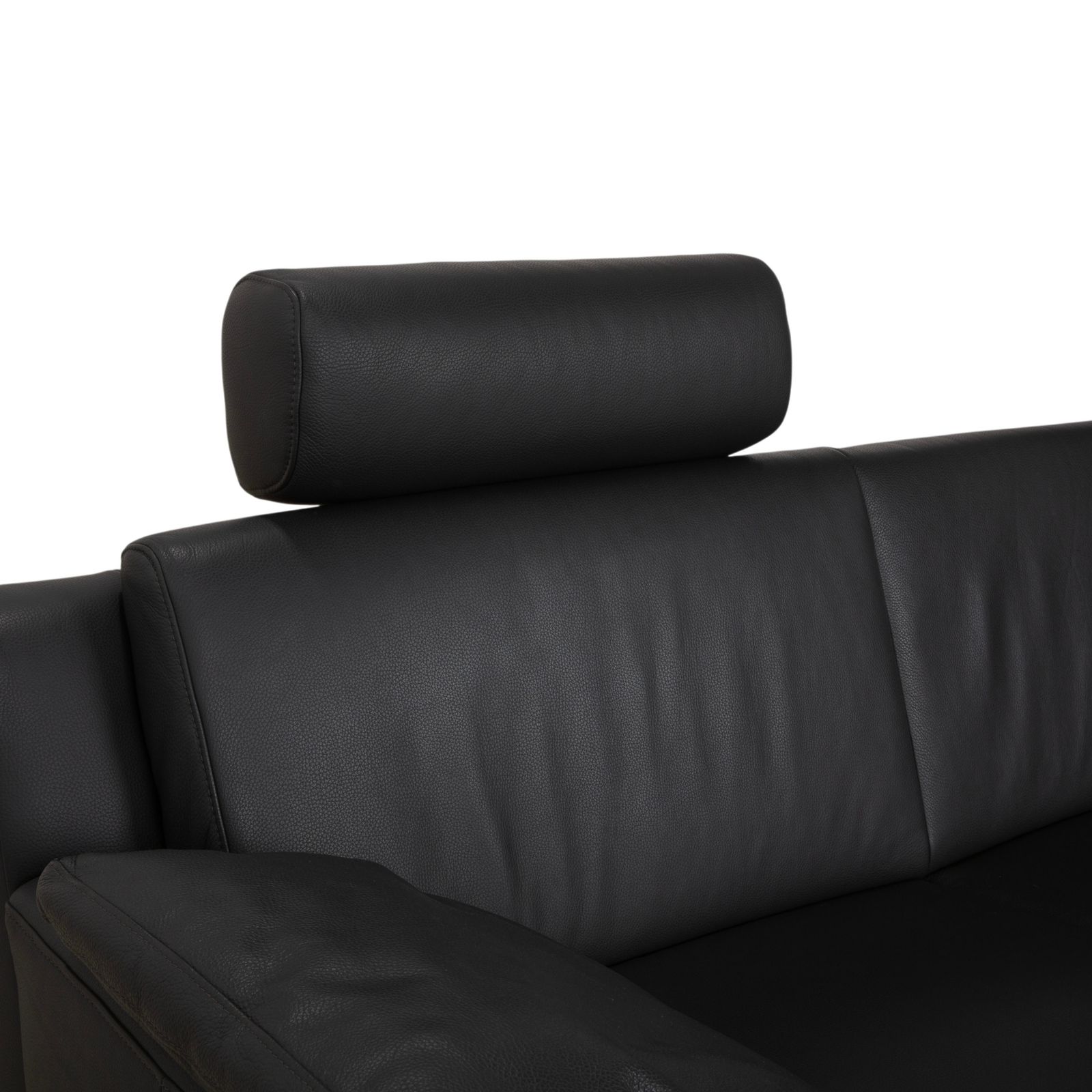 photo furniture Canapé 2 places Mondo en cuir gris foncé, avec appuie-tête