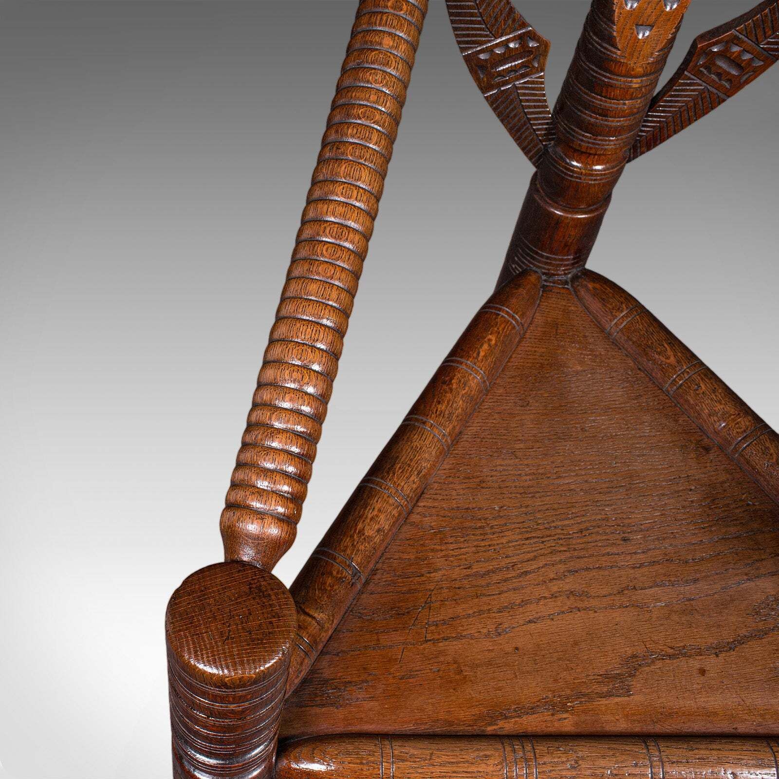Antique Turner's Armchair, English, Oak, Old Saxon Chair, Elbow Seat, Victorian photo vintage
